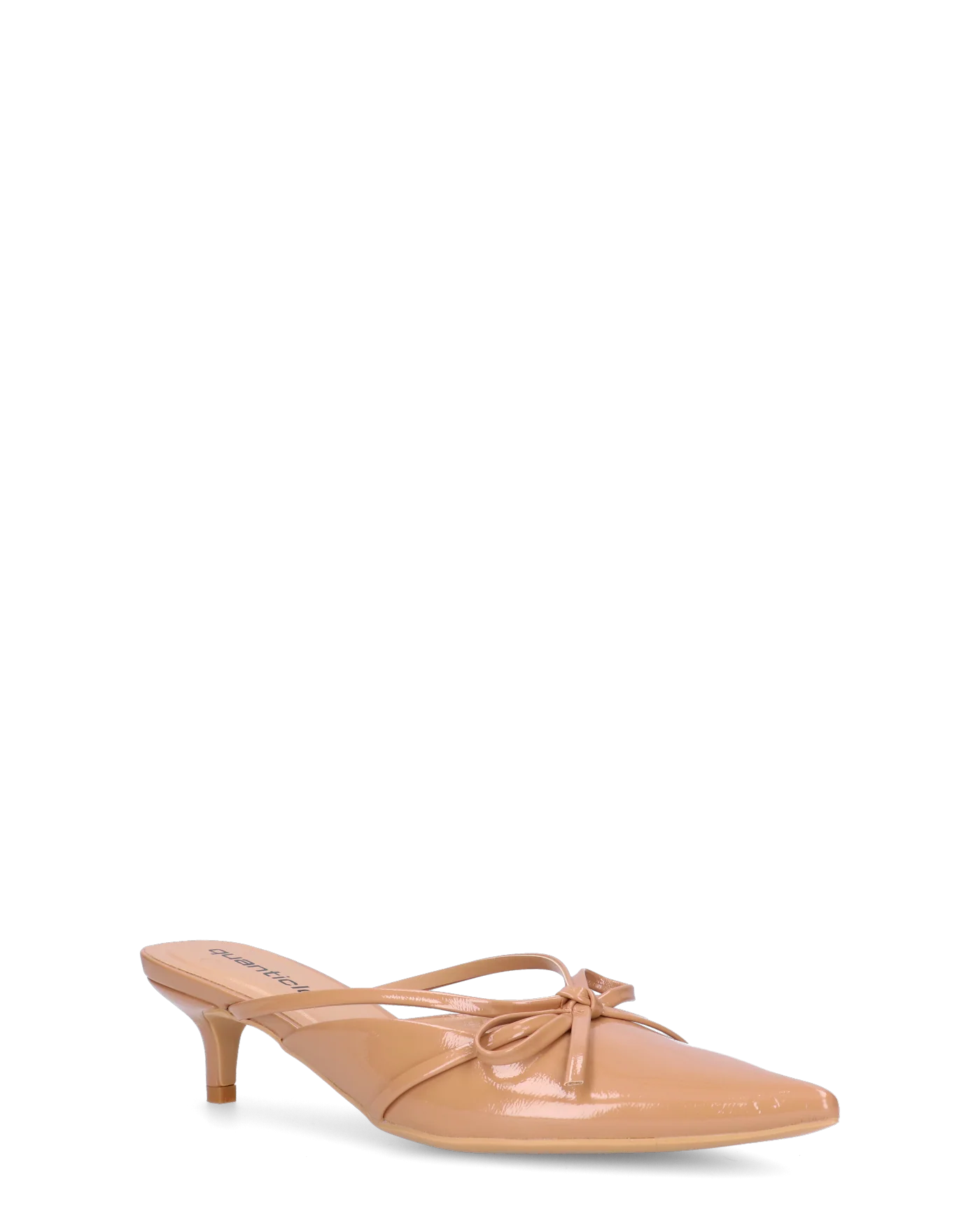 MINNY - décolleté in glassy beige con fiocco e tacco basso - Image 4