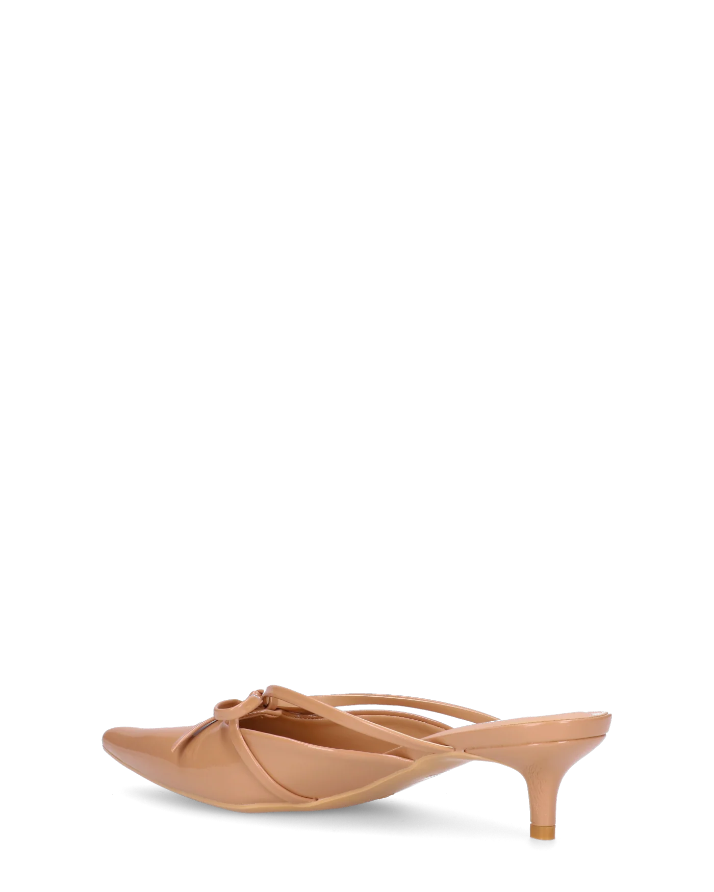 MINNY - décolleté in glassy beige con fiocco e tacco basso - Image 5