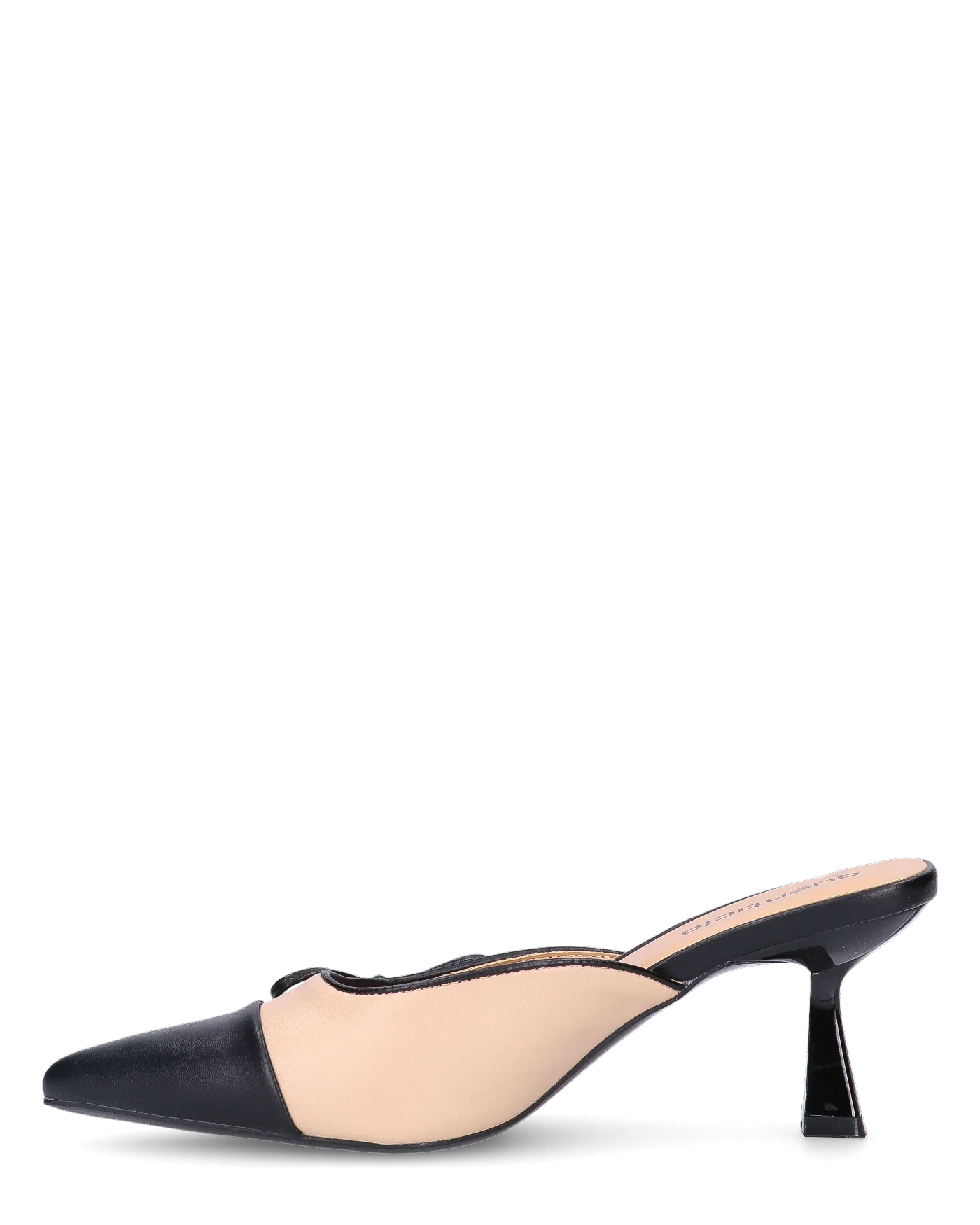 MONIKA - décolleté beige con tacco e punta neri con fiocco laterale - Image 5