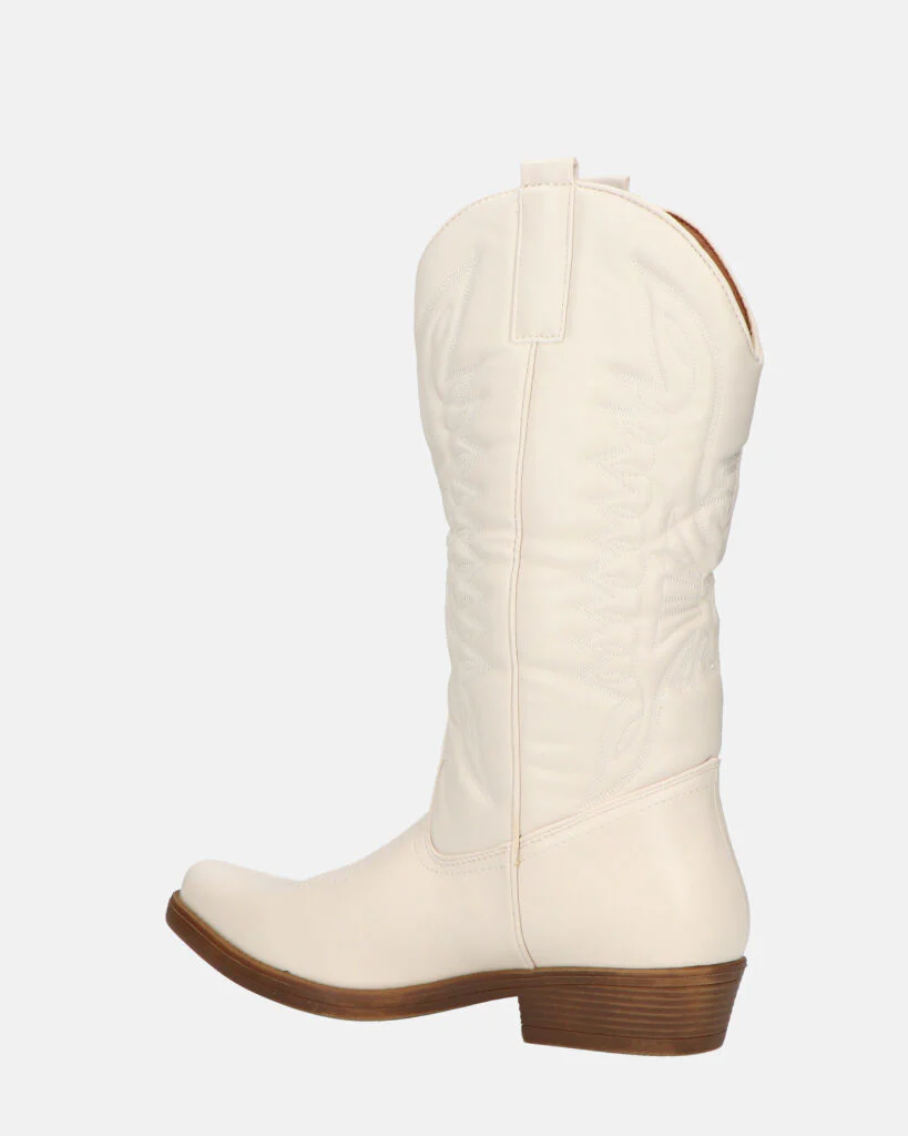 NILLA - stivali camperos beige con ricami - Image 10