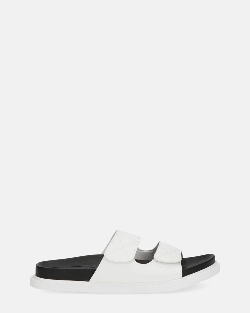 NUHA - sandali bianchi con chiusure in velcro