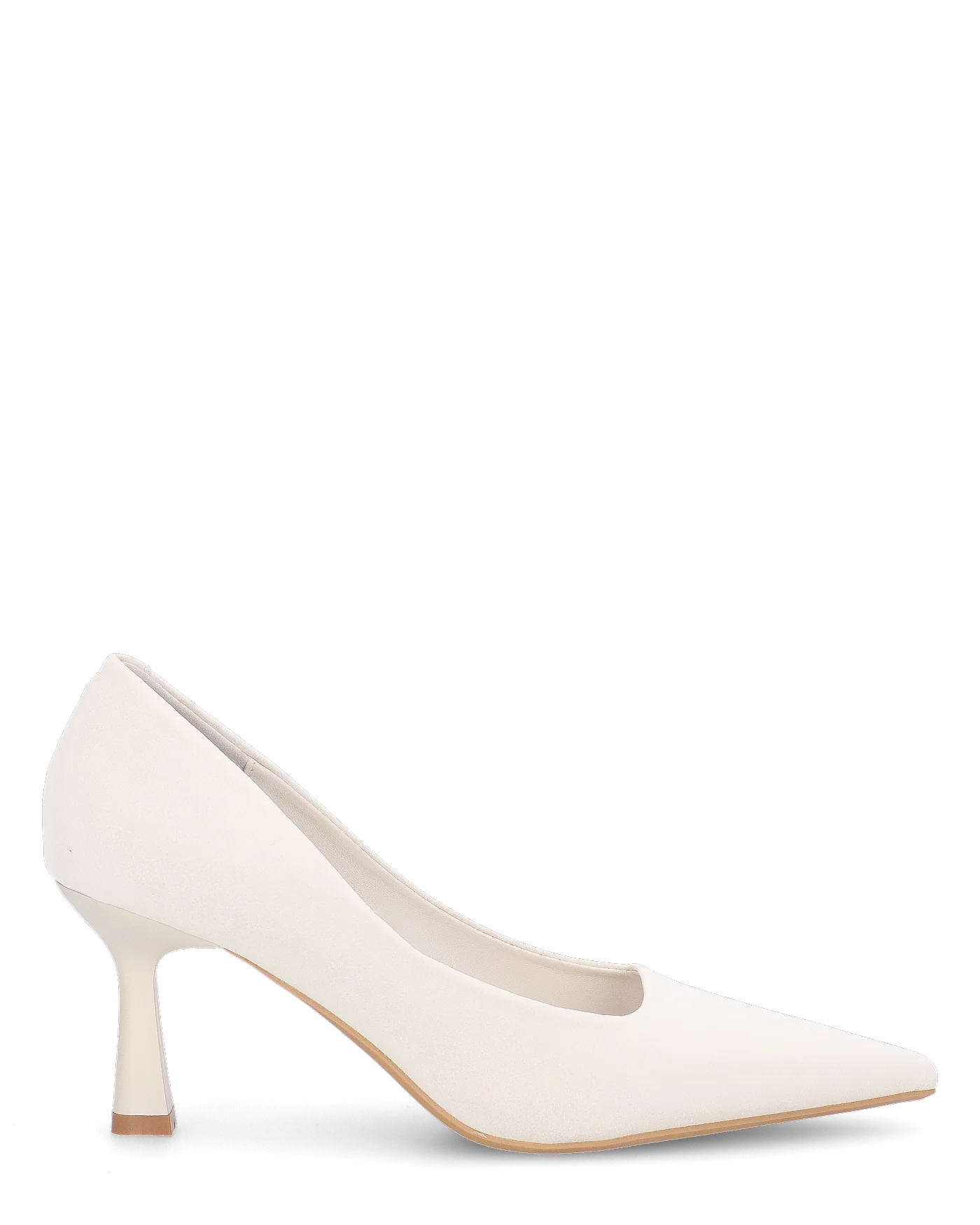 PATTY - décolleté in raso bianco con tacco