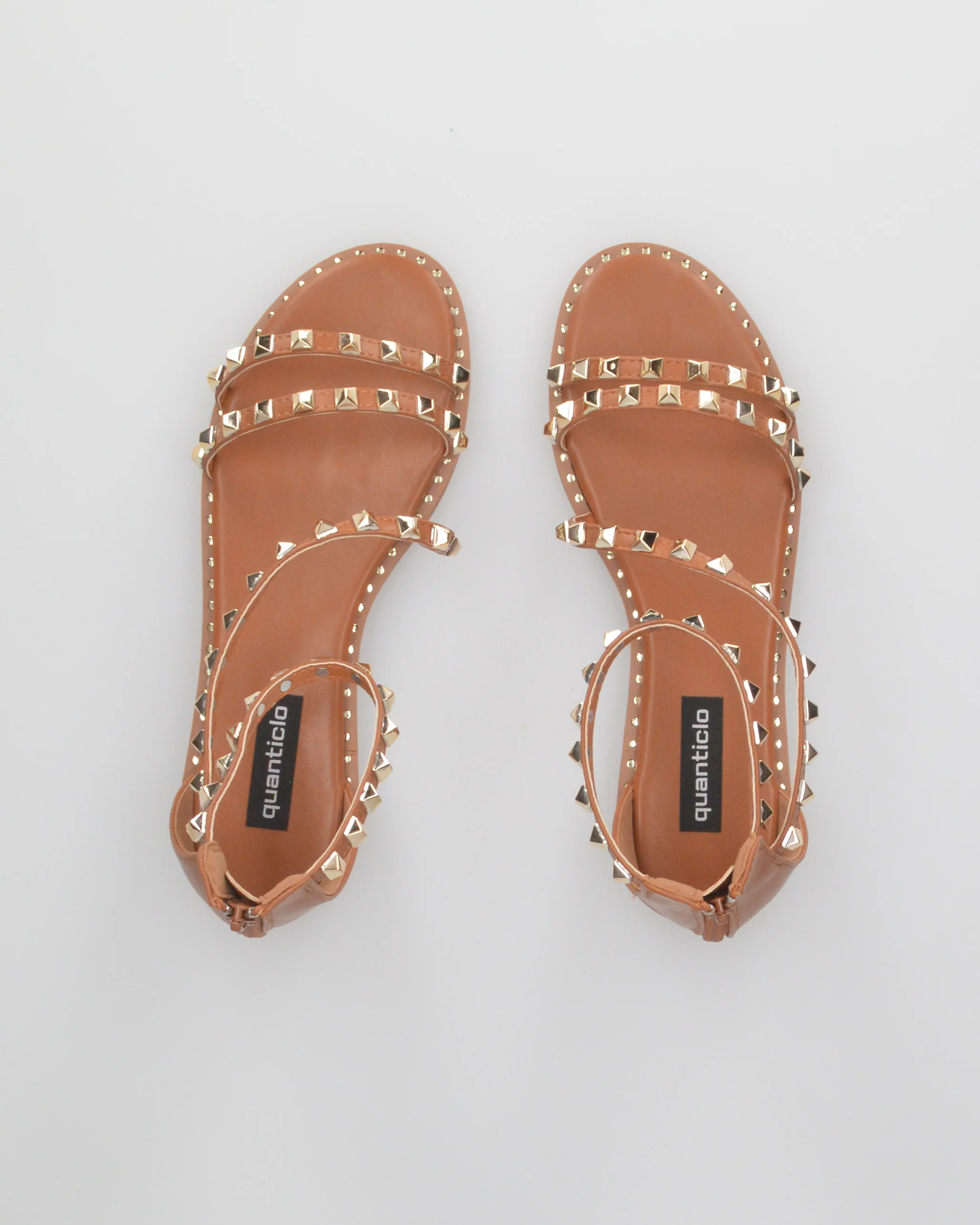 PERCY - sandali flat marroni con borchie metalliche - Image 4