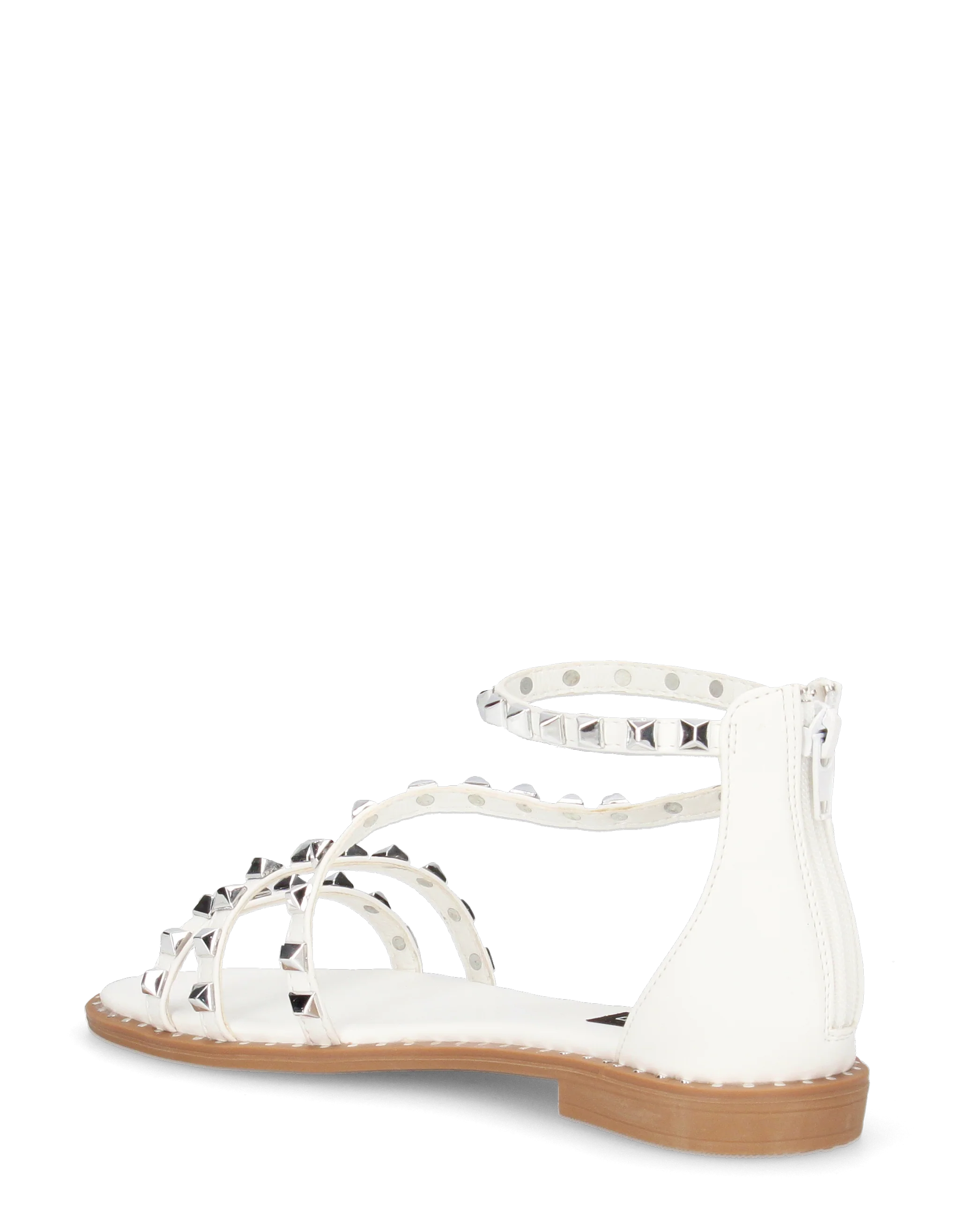 PERCY - sandali flat bianco con borchie metalliche - Image 5