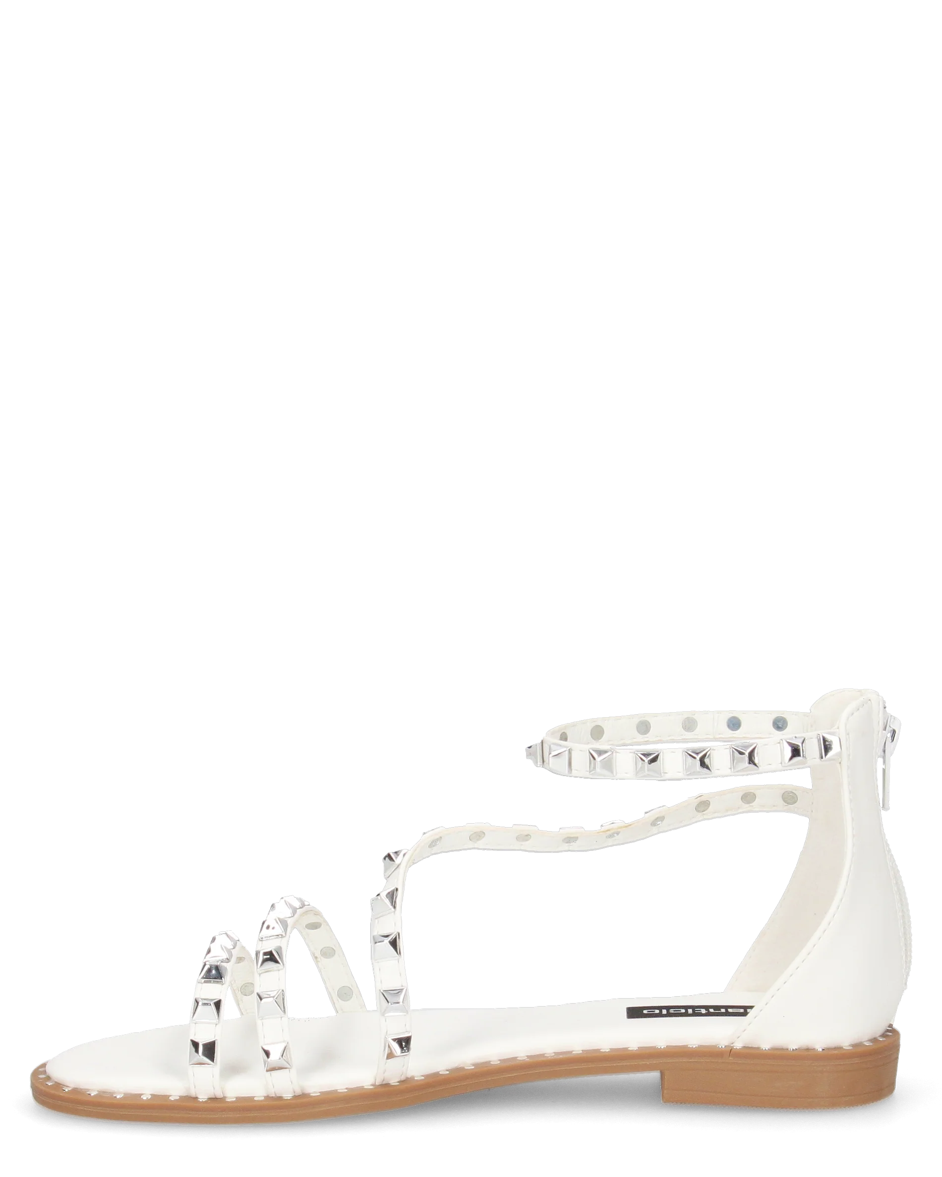 PERCY - sandali flat bianco con borchie metalliche - Image 6