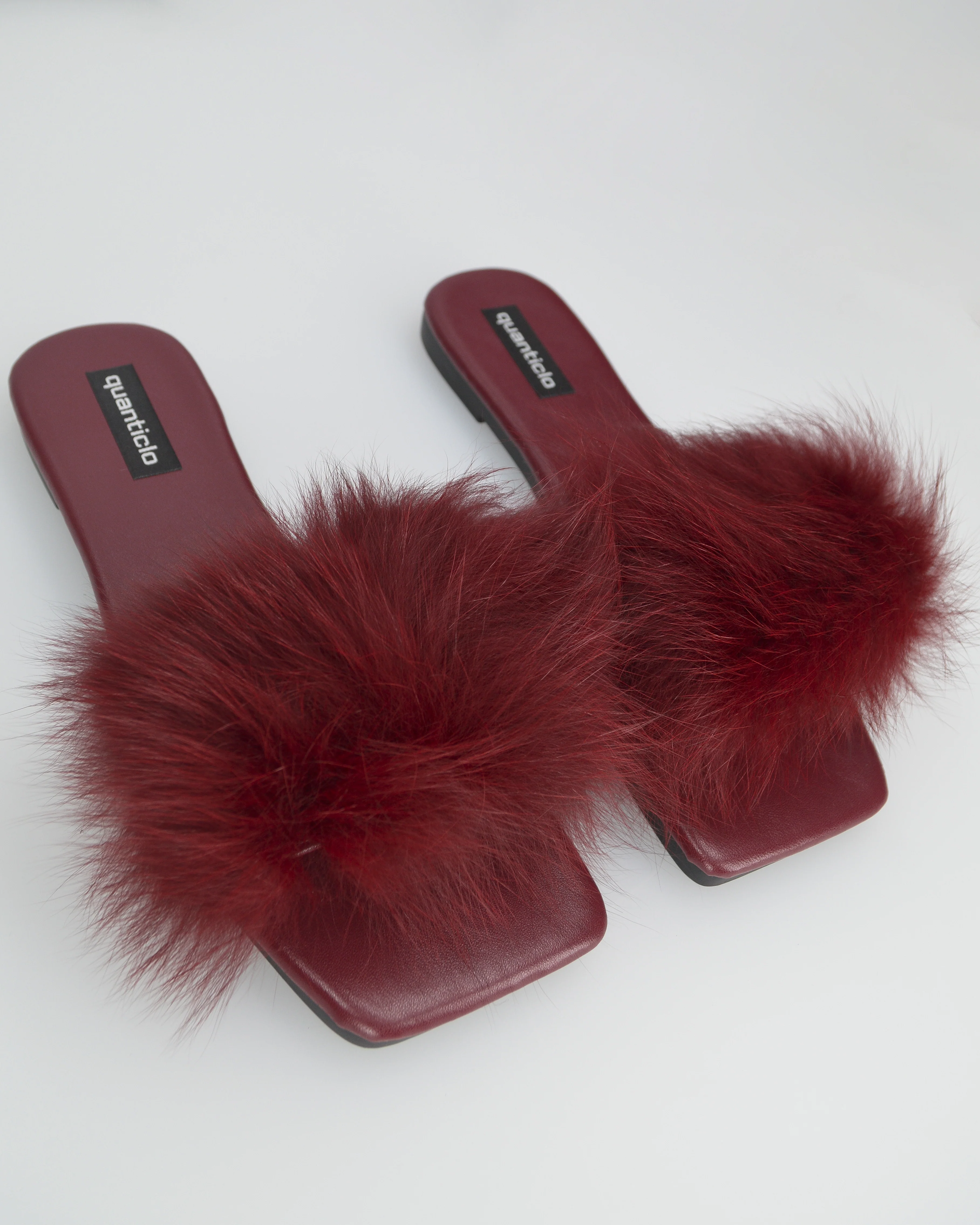 RACHEL - ciabattina con fascia di ecopelliccia bordeaux - Image 3