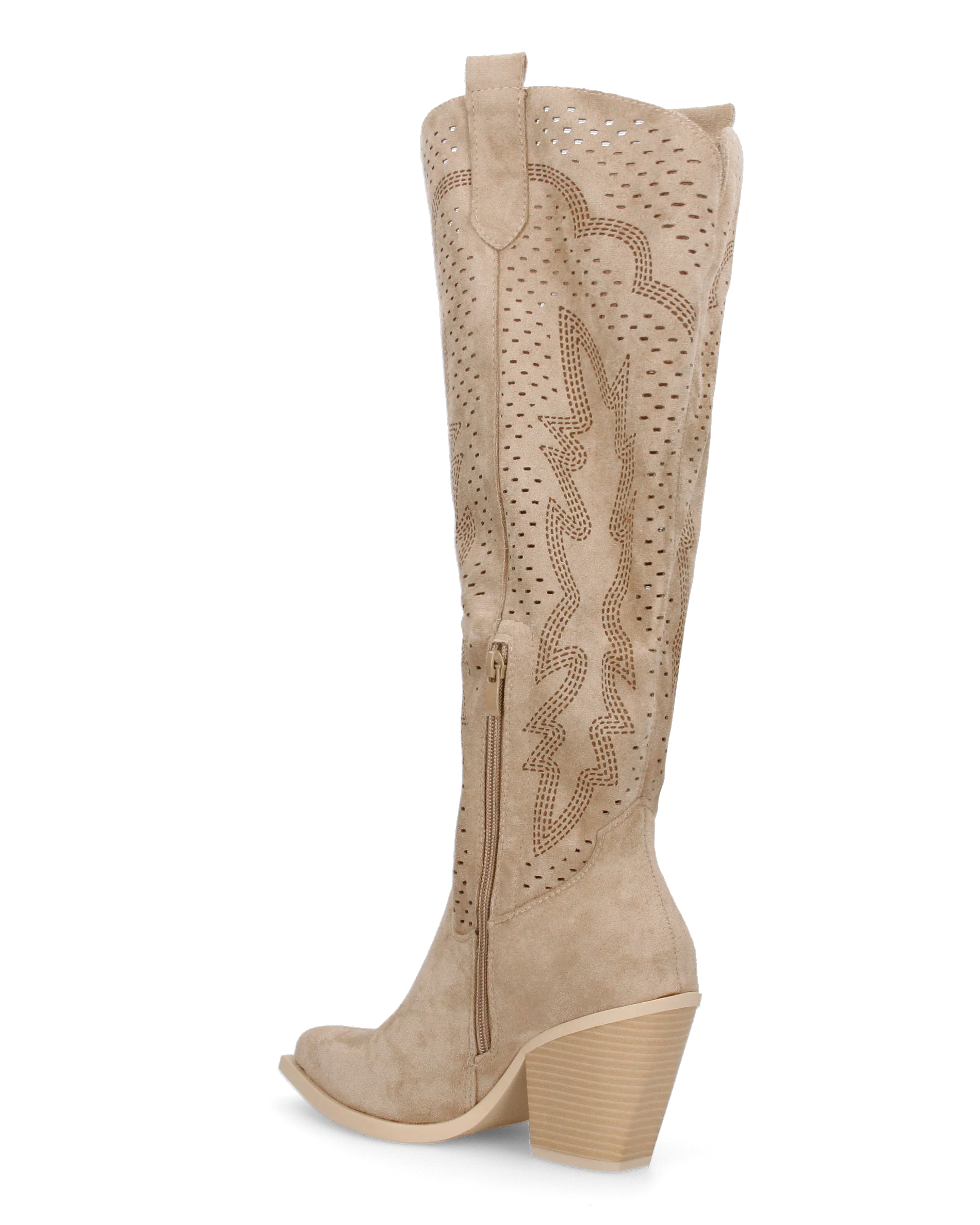 ROWEN - stivali alti in camoscio beige - Image 5