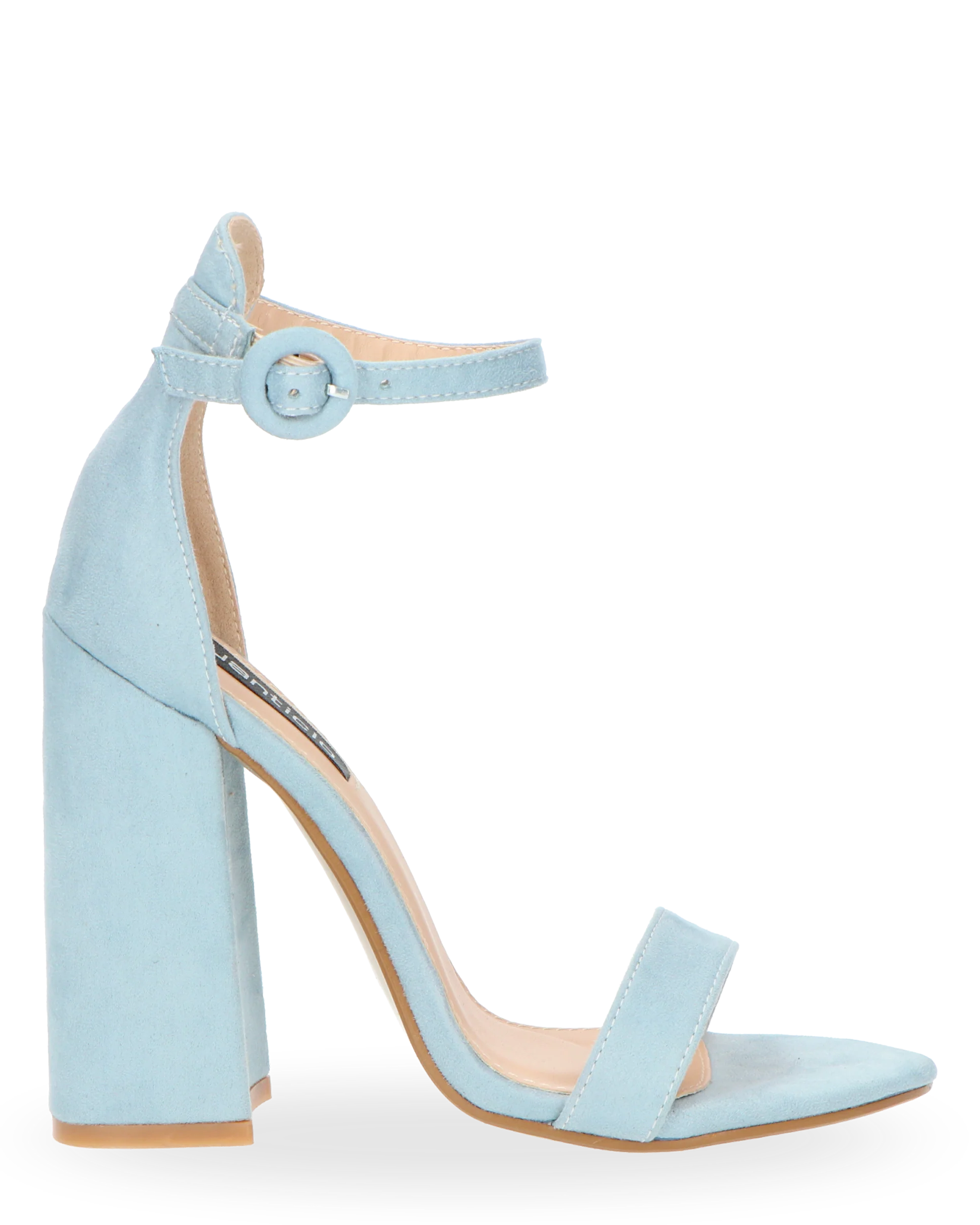 SELENE - sandalo con tacco in camoscio azzurro