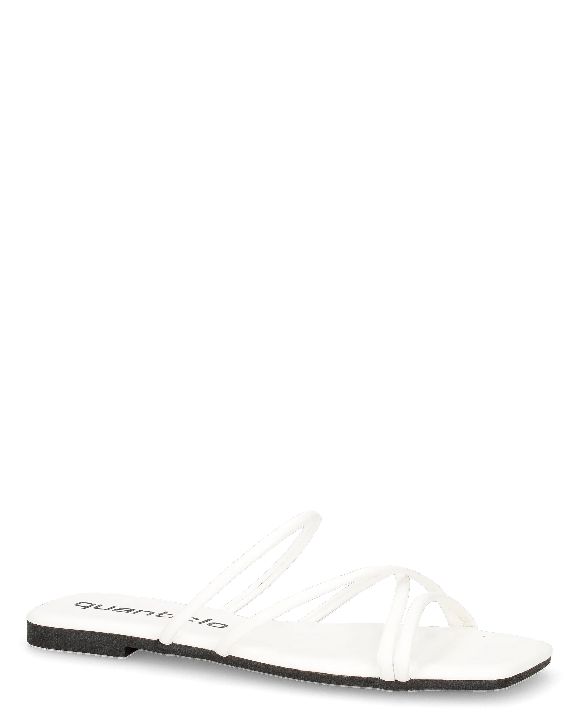 SEMMY - sandali bassi minimalisti bianchi con listini sottili incrociati - Image 2