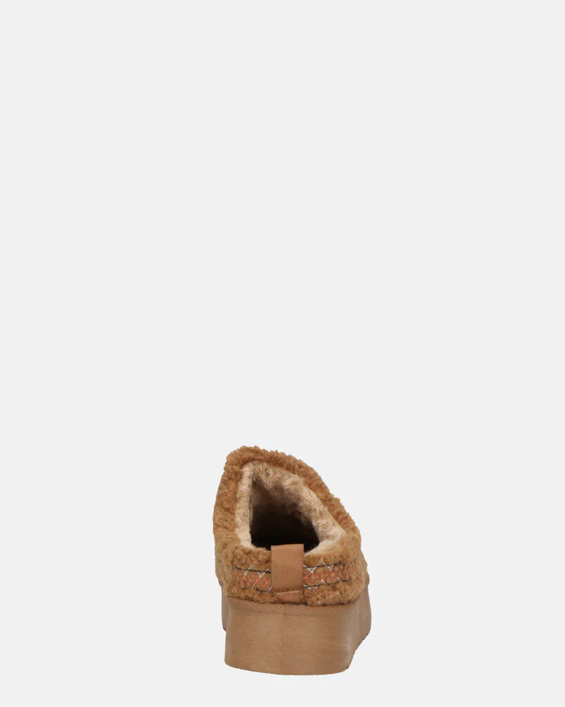 SHIGE - pantofole platform marroni con ricami - Image 13