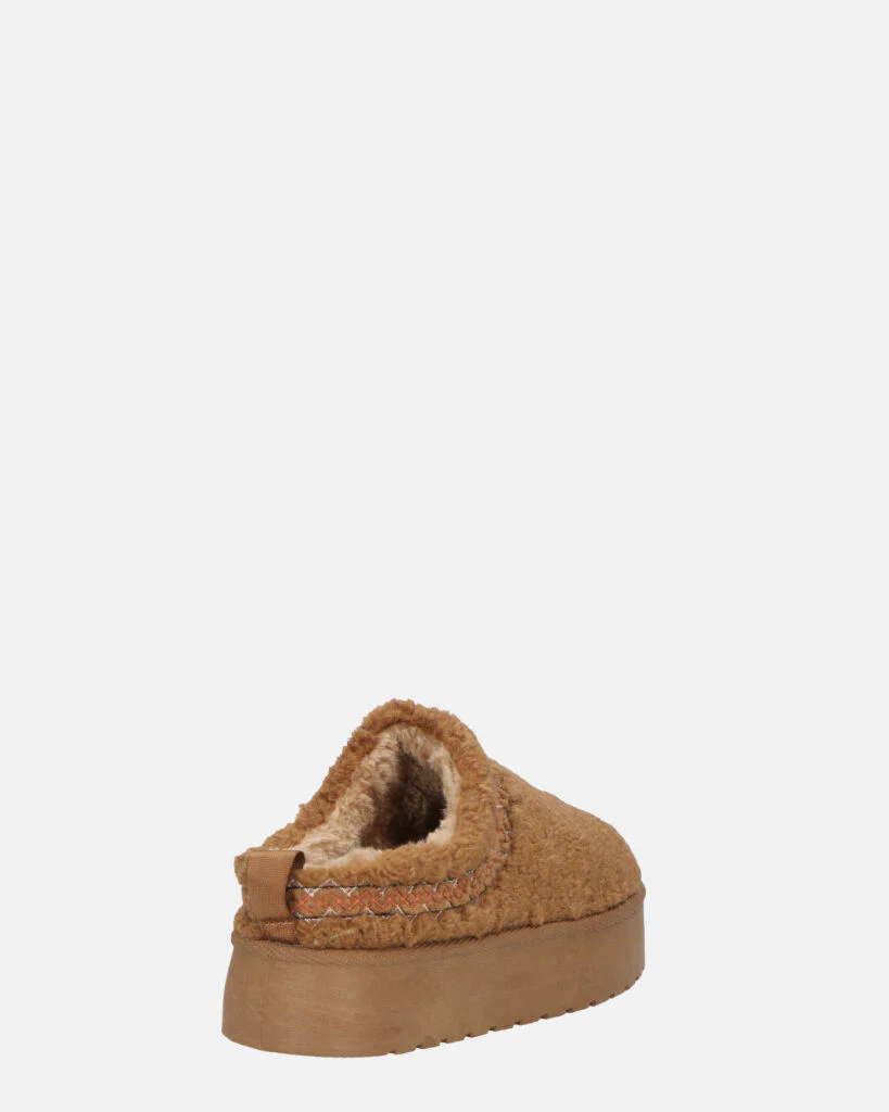 SHIGE - pantofole platform marroni con ricami - Image 14