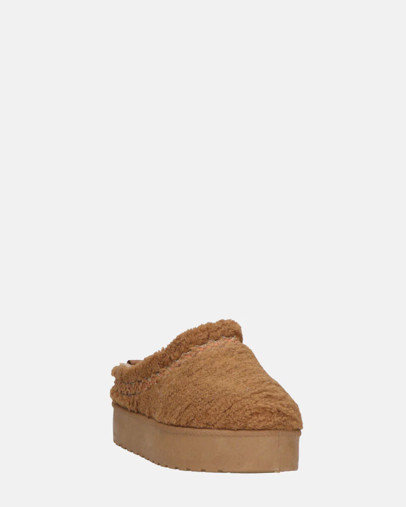 SHIGE - pantofole platform marroni con ricami - Image 6