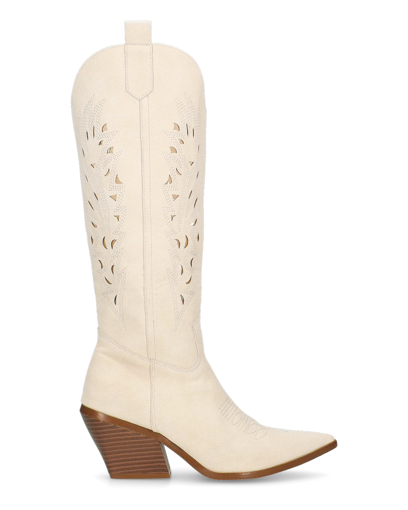 SIRIAA - stivale camperos beige con dettagli traforati