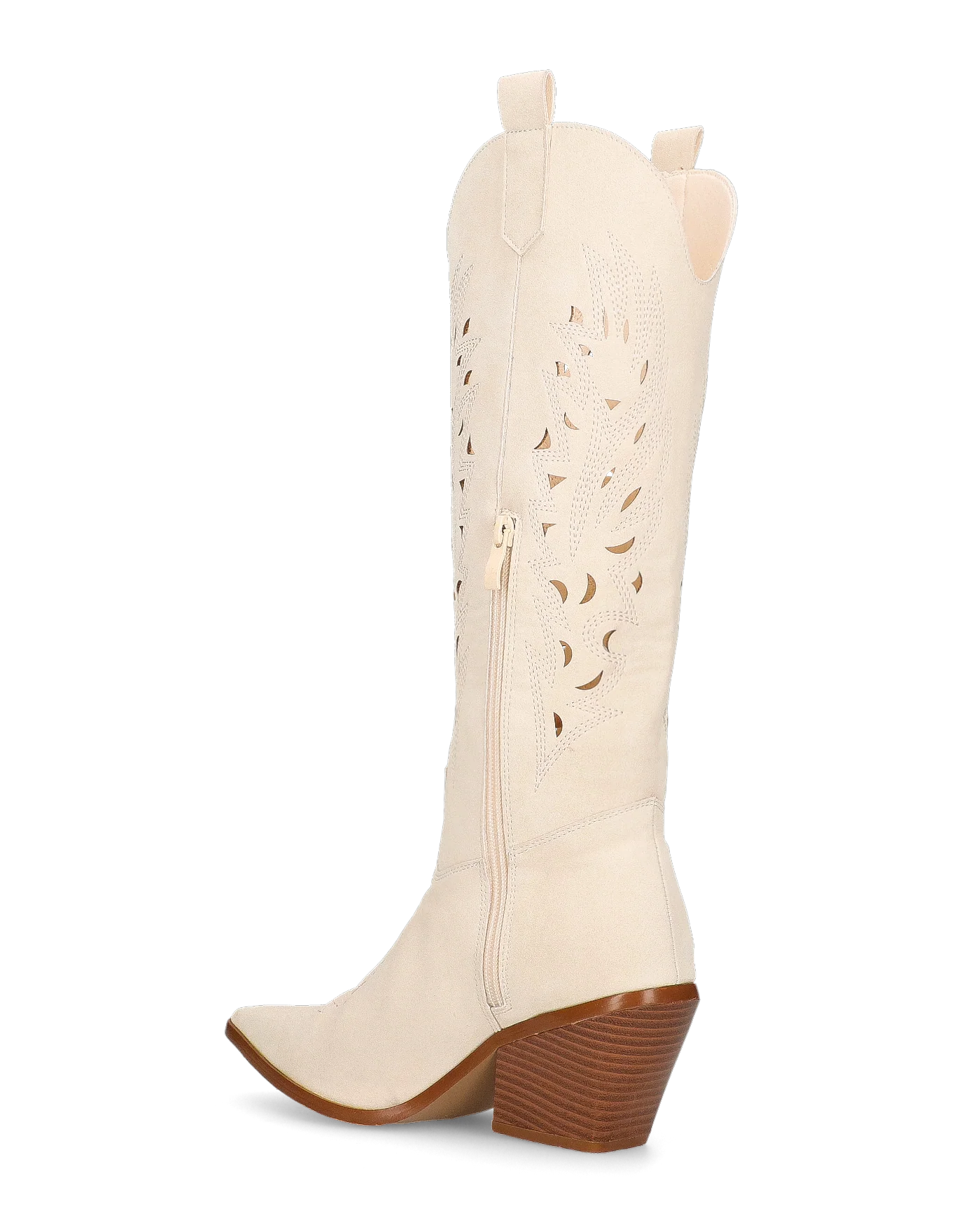 SIRIAA - stivale camperos beige con dettagli traforati - Image 3