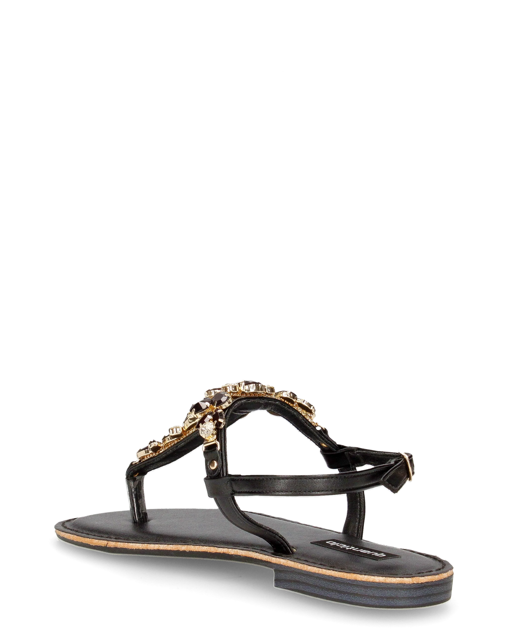 SVEVA - sandali flat neri infradito con gemme decorative - Image 5