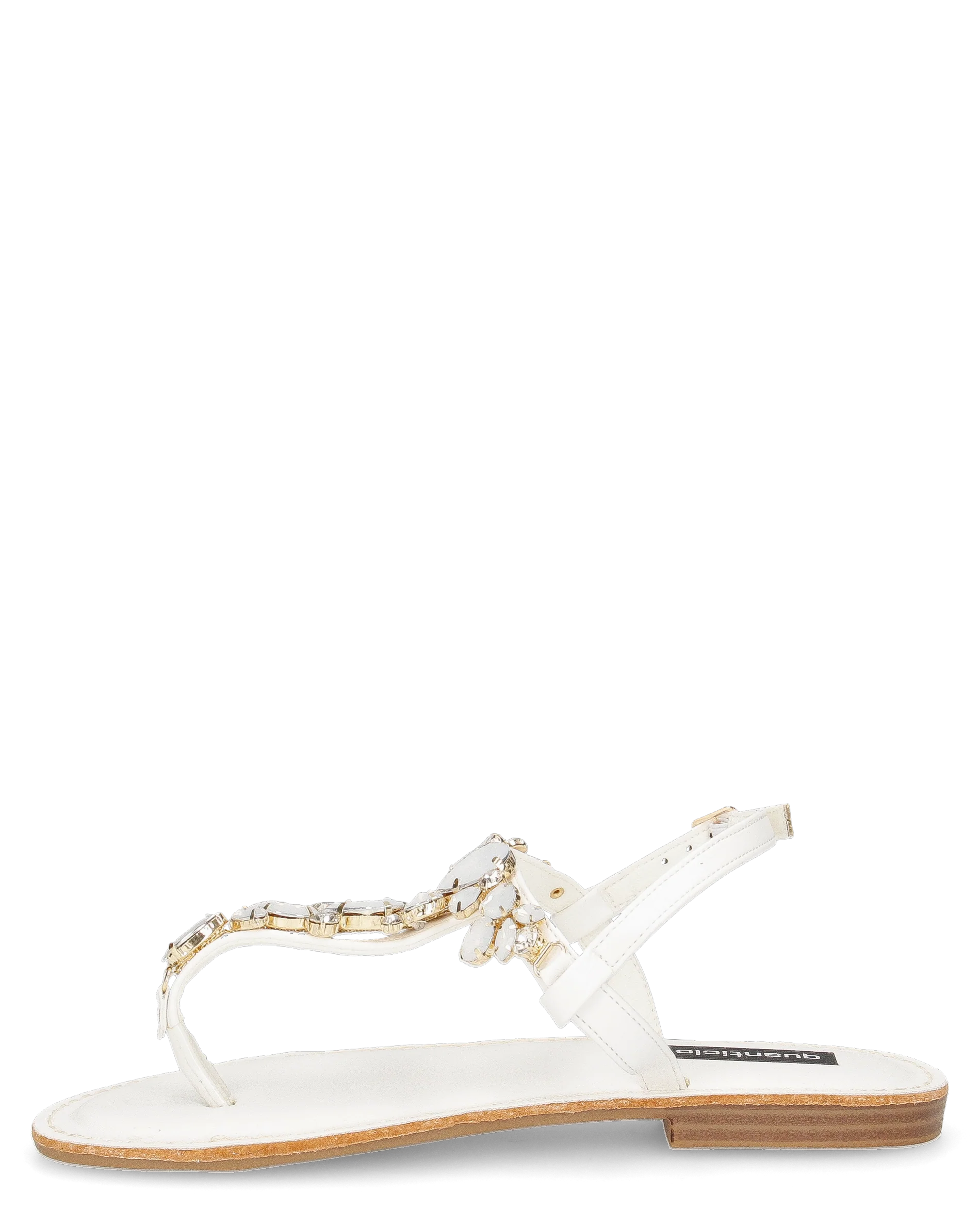 SVEVA - sandali flat bianchi infradito con gemme decorative - Image 4