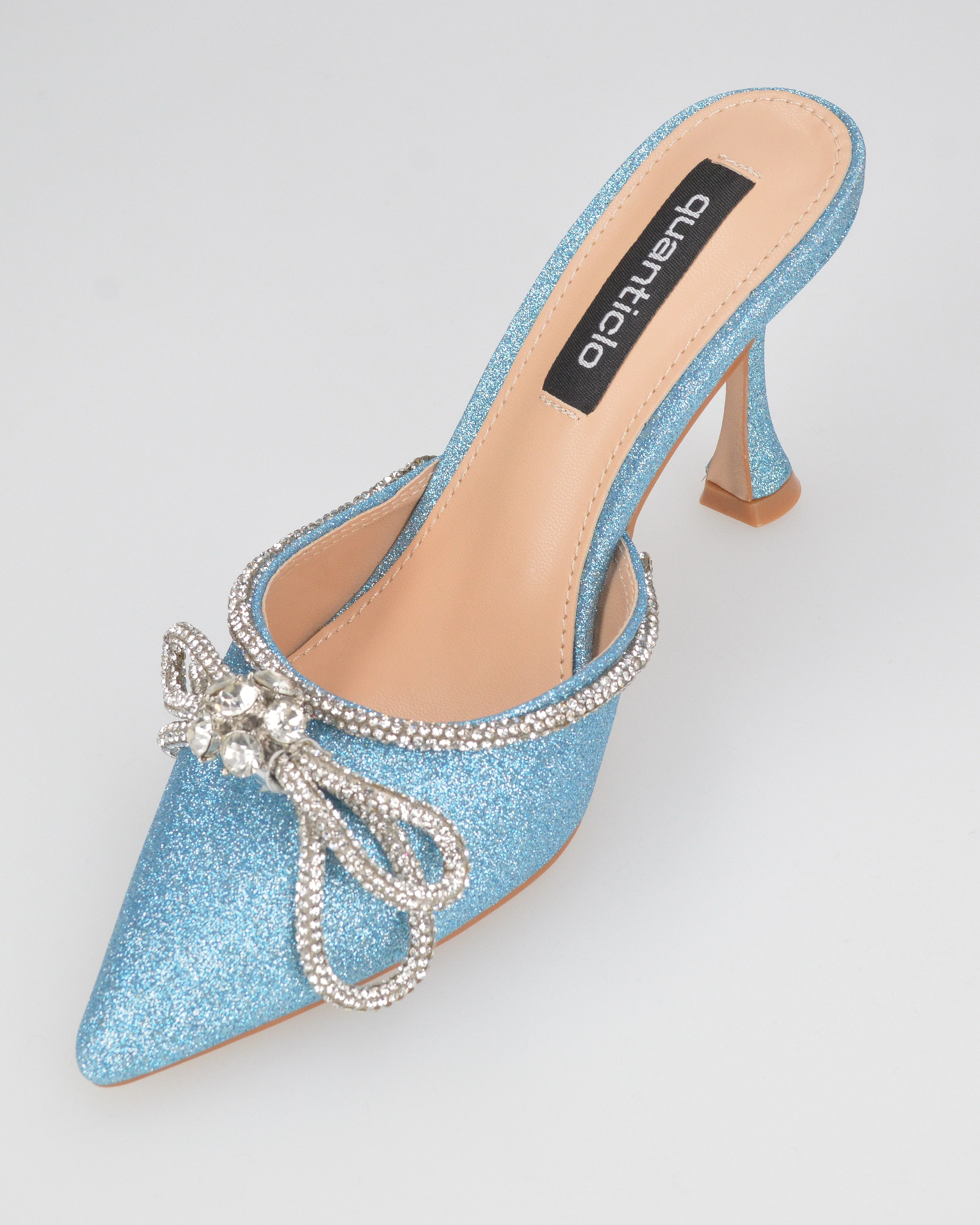 TABBY - décolleté in glitter azzurro con fiocco - Image 3