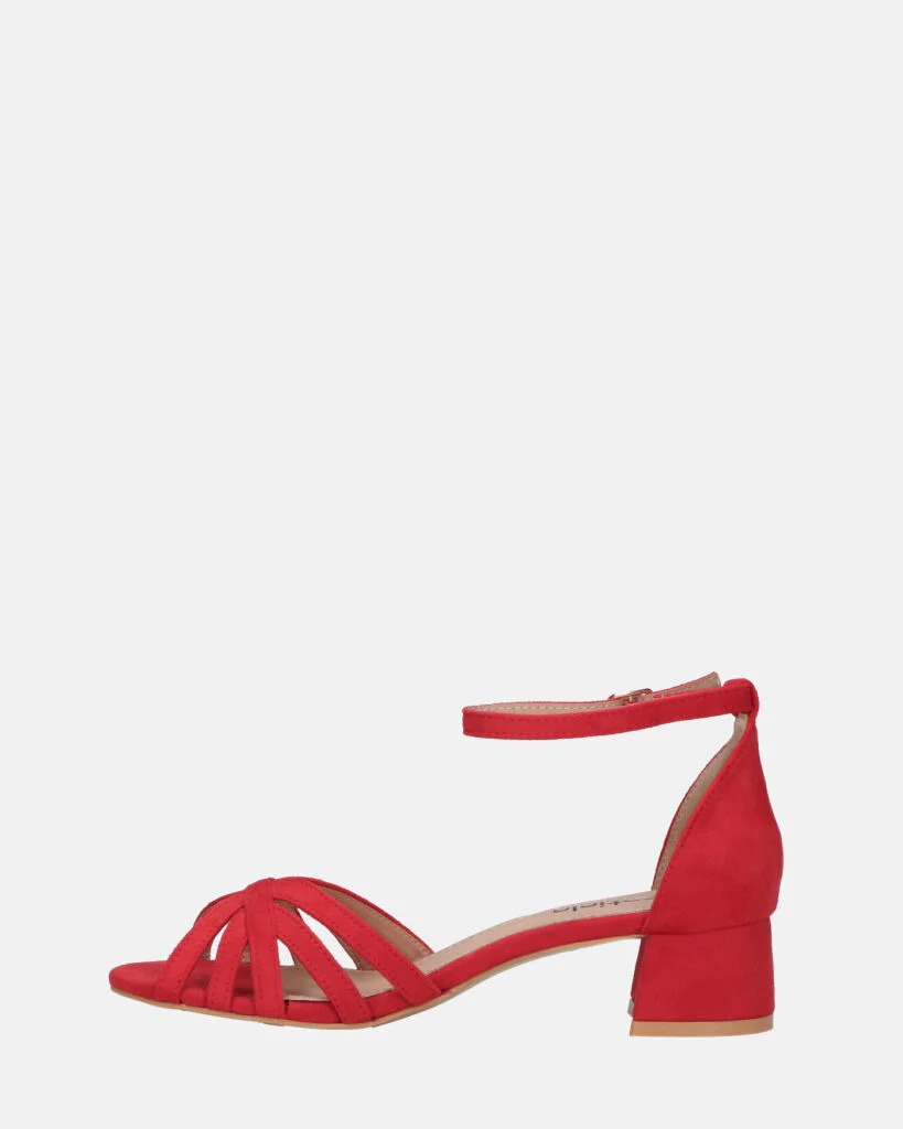THEMA - sandali bassi in camoscio rosso e cinturino - Image 10