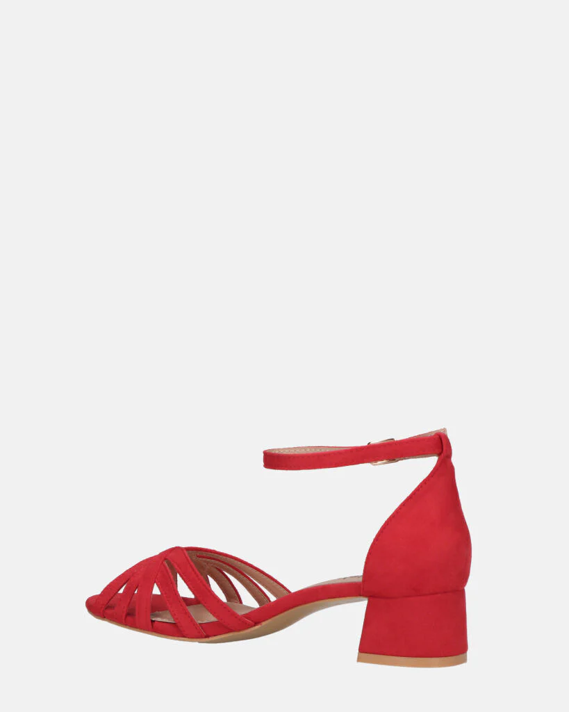 THEMA - sandali bassi in camoscio rosso e cinturino - Image 11