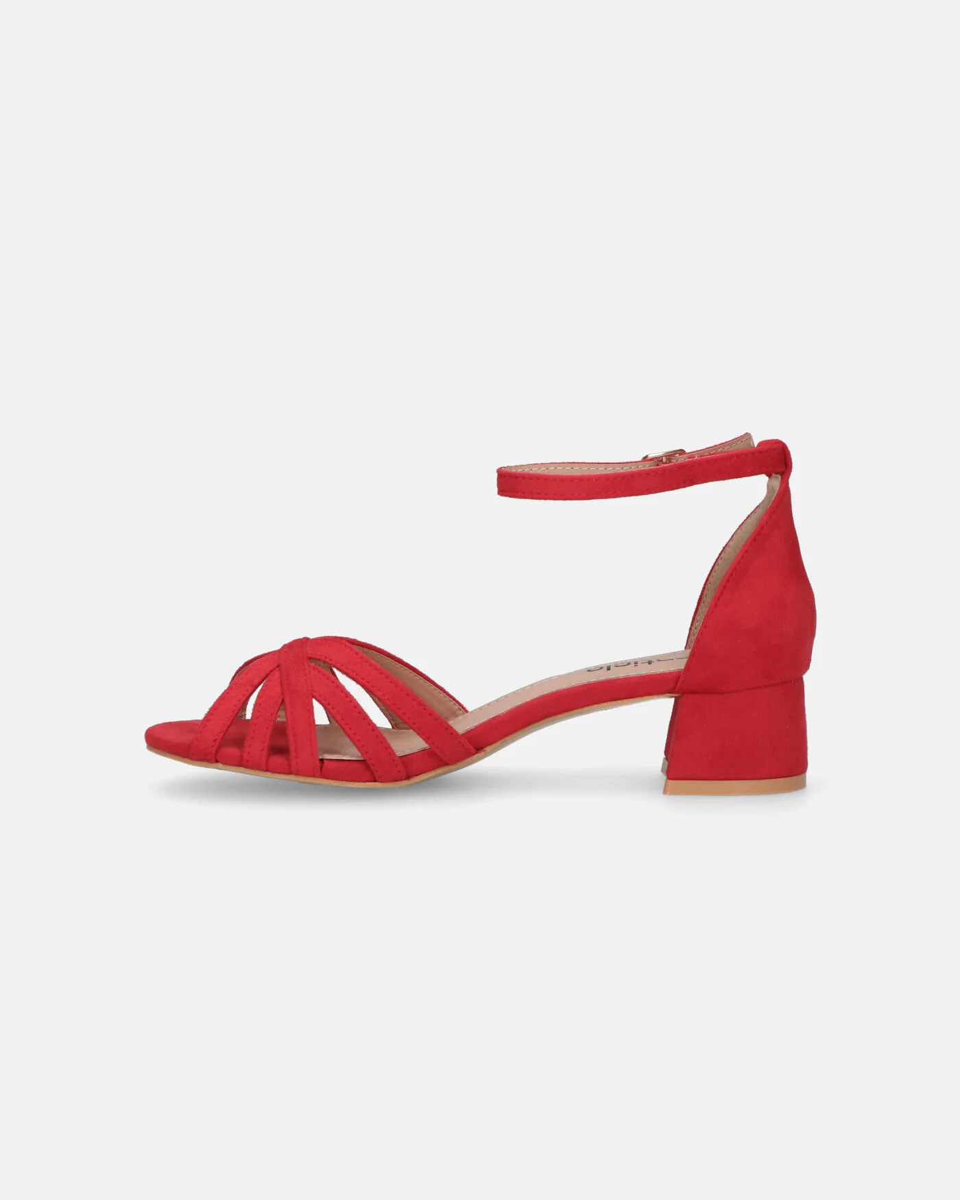 THEMA - sandali bassi in camoscio rosso e cinturino - Image 3