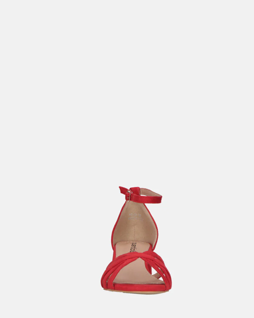 THEMA - sandali bassi in camoscio rosso e cinturino - Image 7