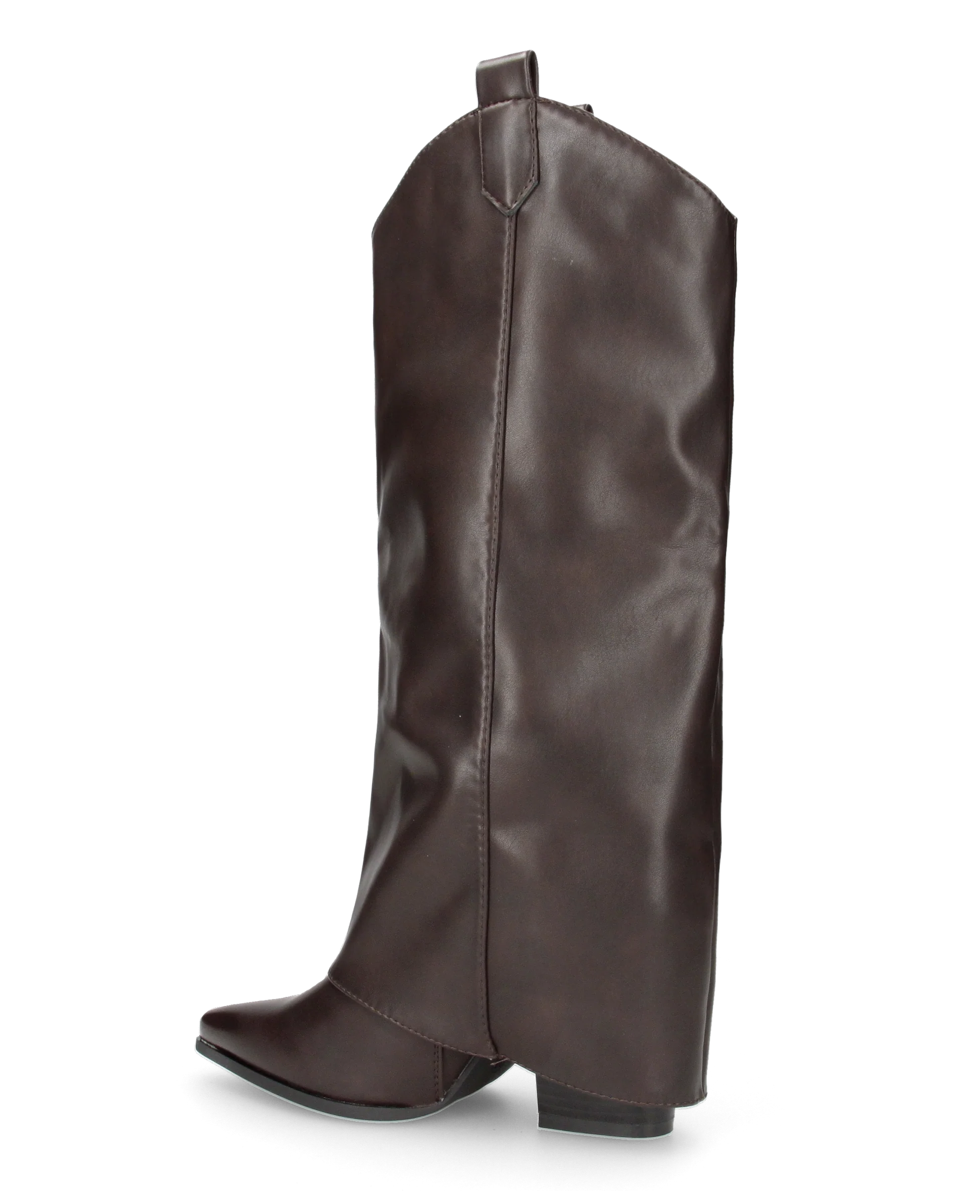 TORINA - stivali alti, camperos, texano marrone con risvolto - Image 3