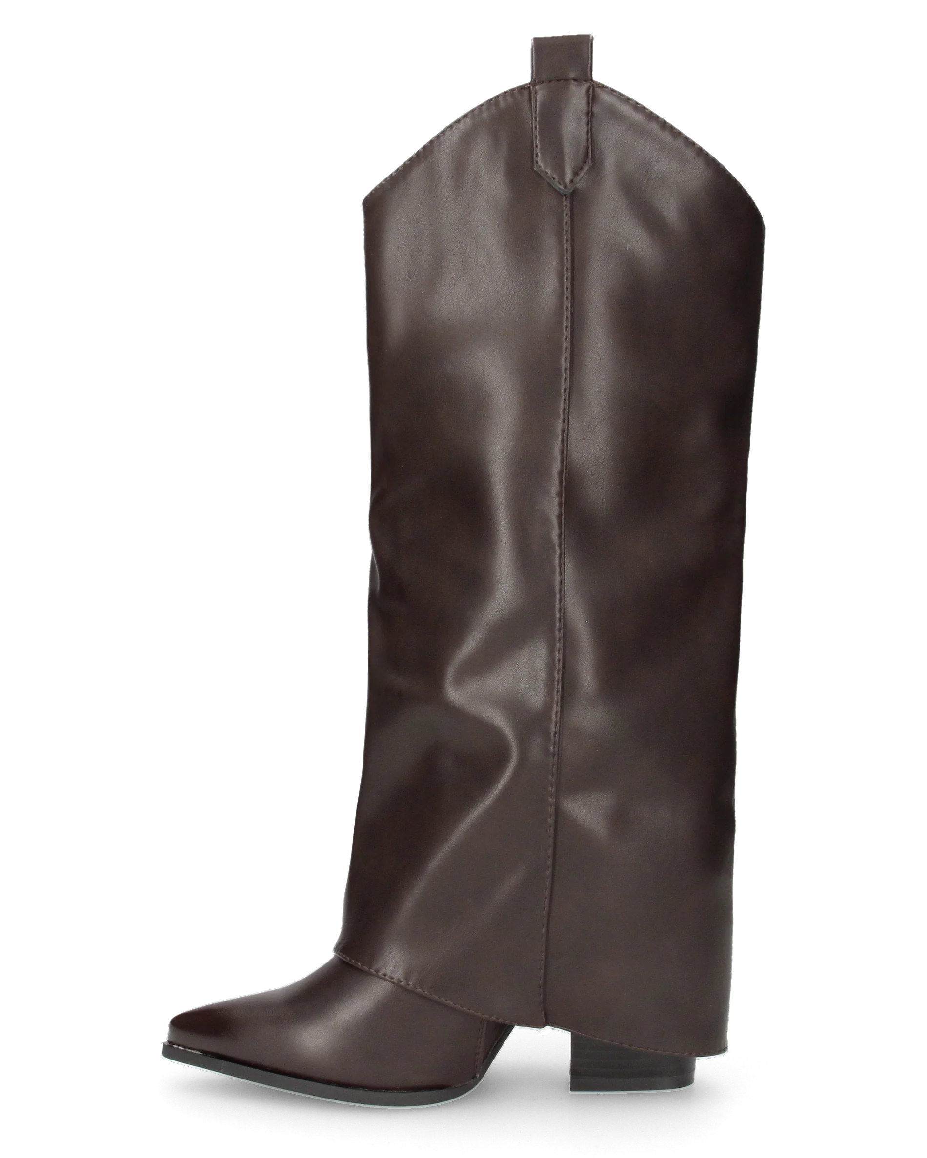 TORINA - stivali alti, camperos, texano marrone con risvolto - Image 4