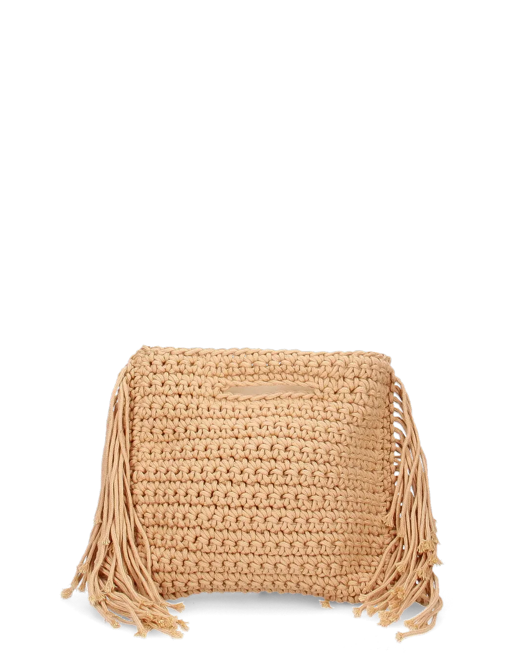 TRIXIE - borsa beige con tracolla e tessuto intrecciato