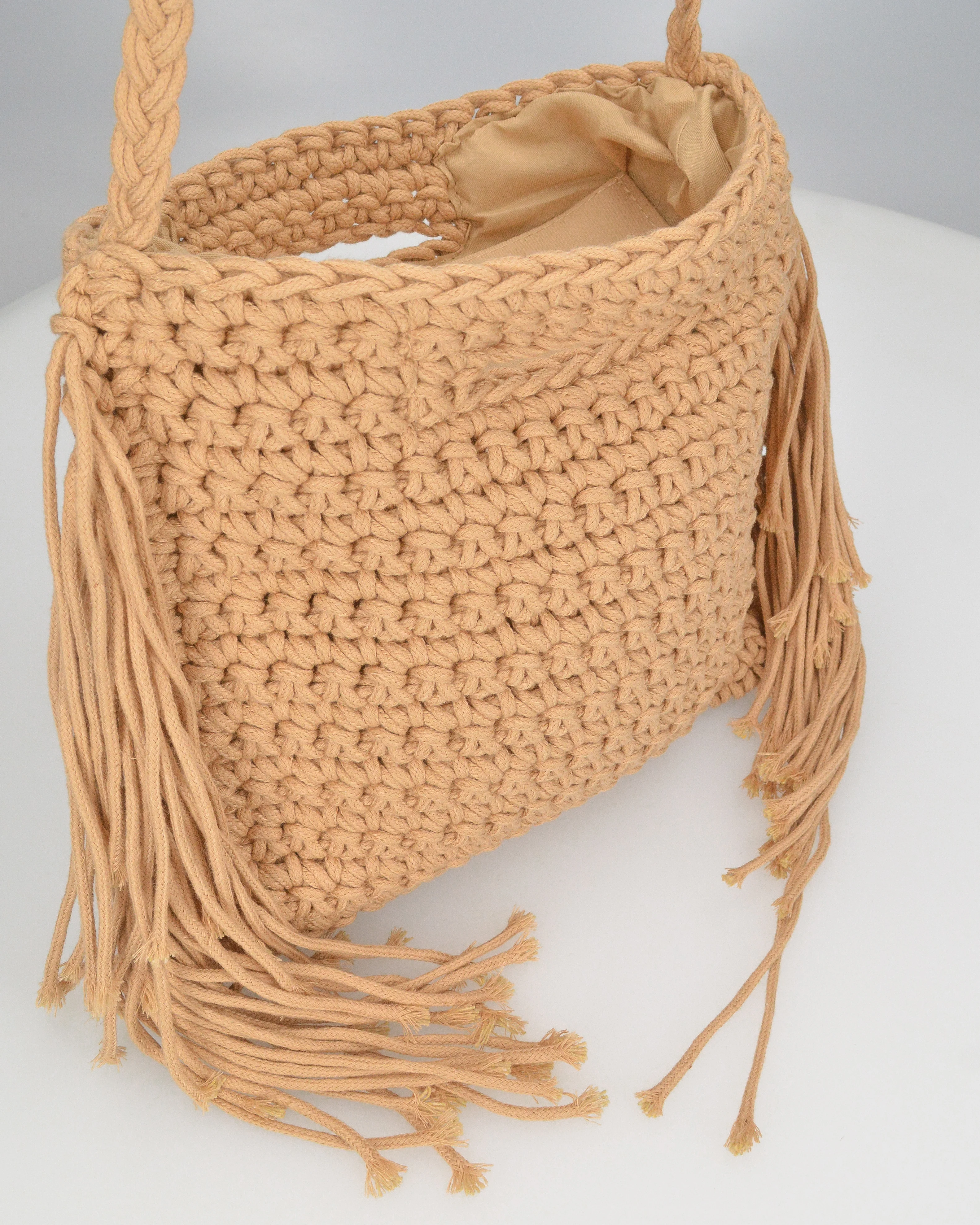 TRIXIE - borsa beige con tracolla e tessuto intrecciato - Image 4