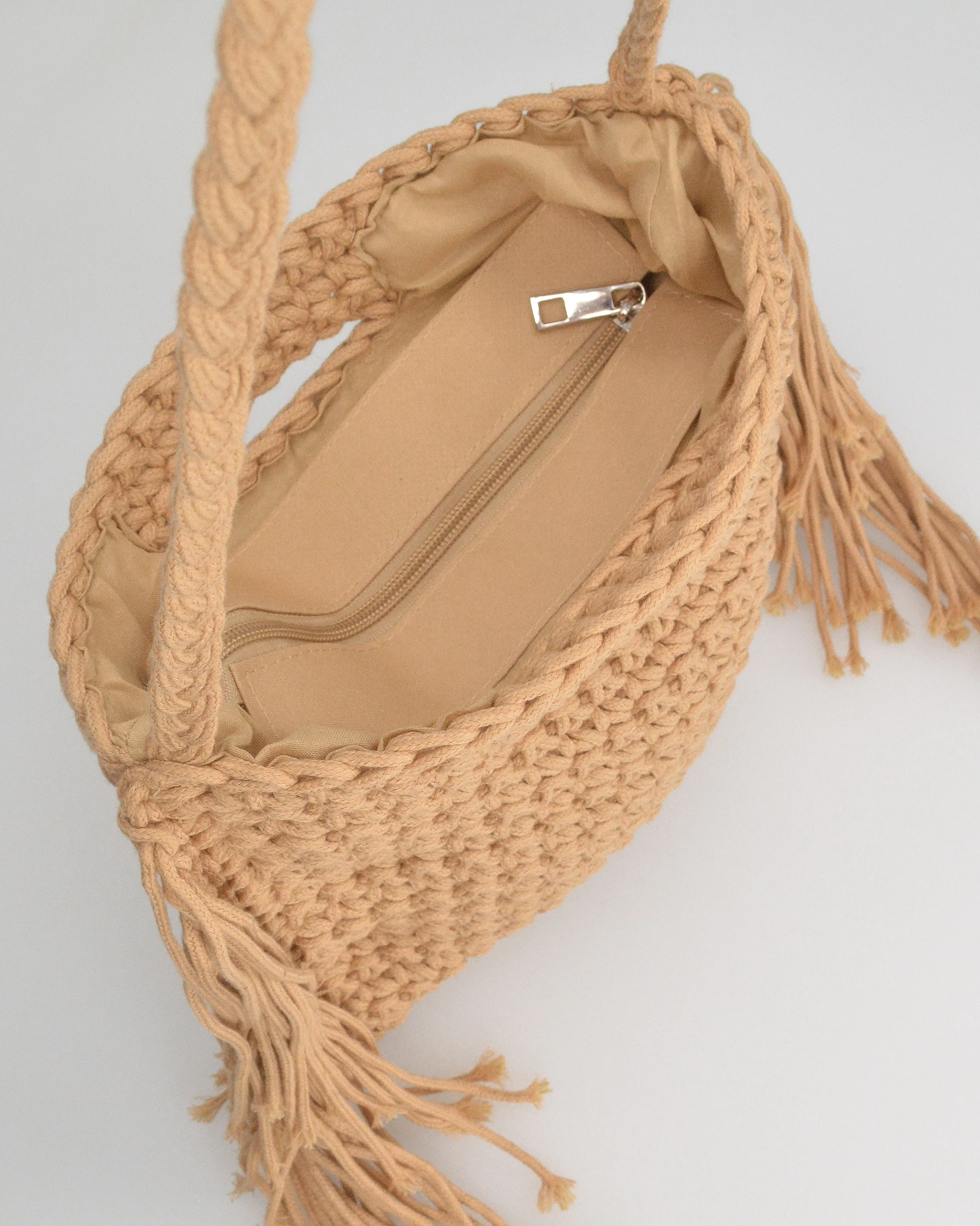 TRIXIE - borsa beige con tracolla e tessuto intrecciato - Image 5