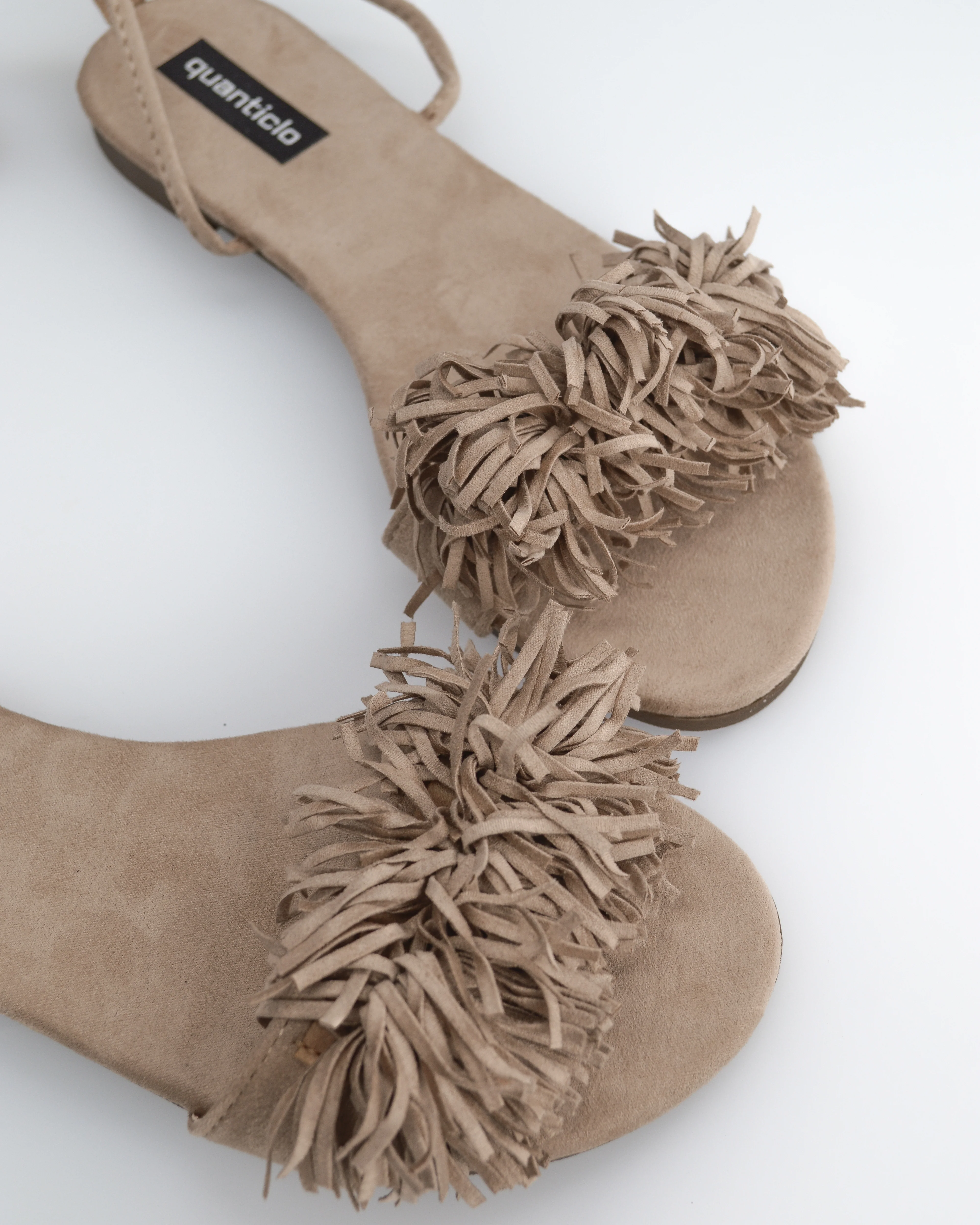 VALERY - sandali bassi beige con lacci lungo la gamba - Image 3