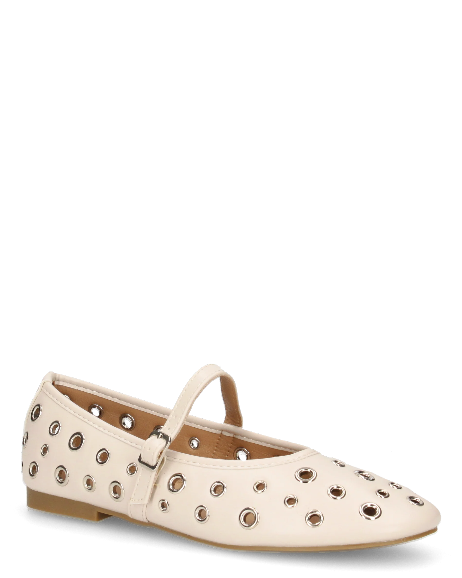 VANA - ballerine beige con occhielli metallici e soletta beige - Image 2