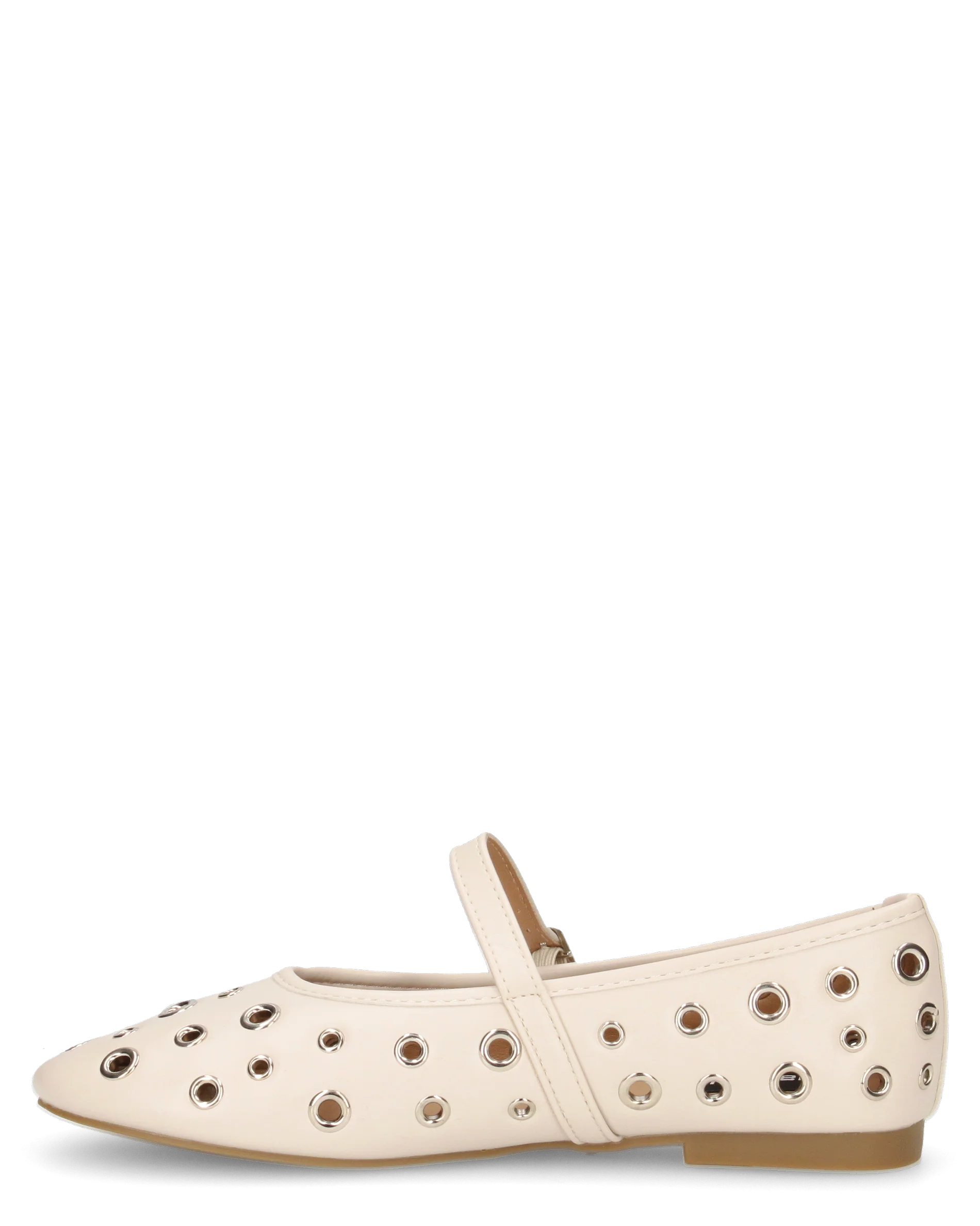 VANA - ballerine beige con occhielli metallici e soletta beige - Image 5