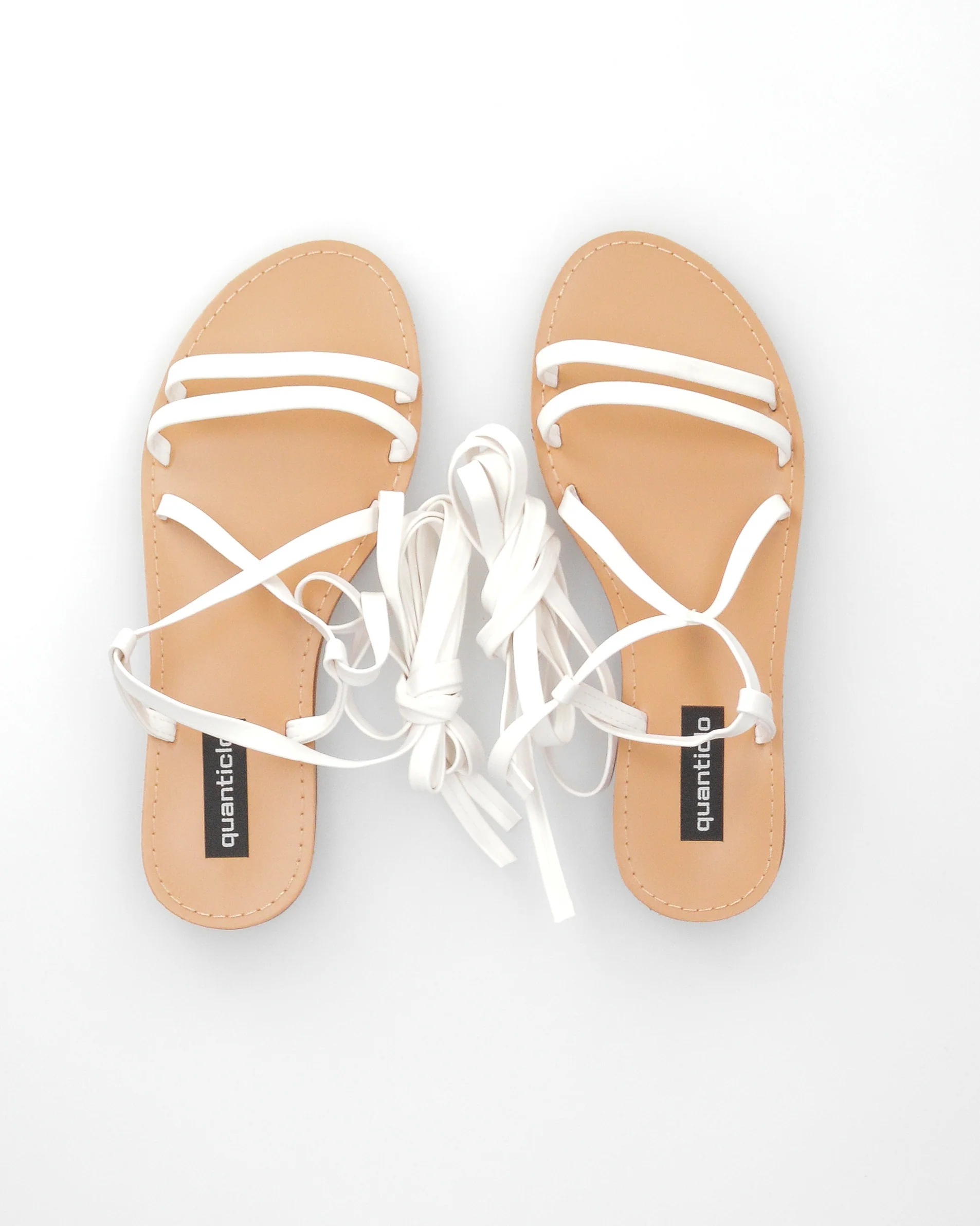 VERIDA - sandali lace-up in simil pelle bianca - Image 4