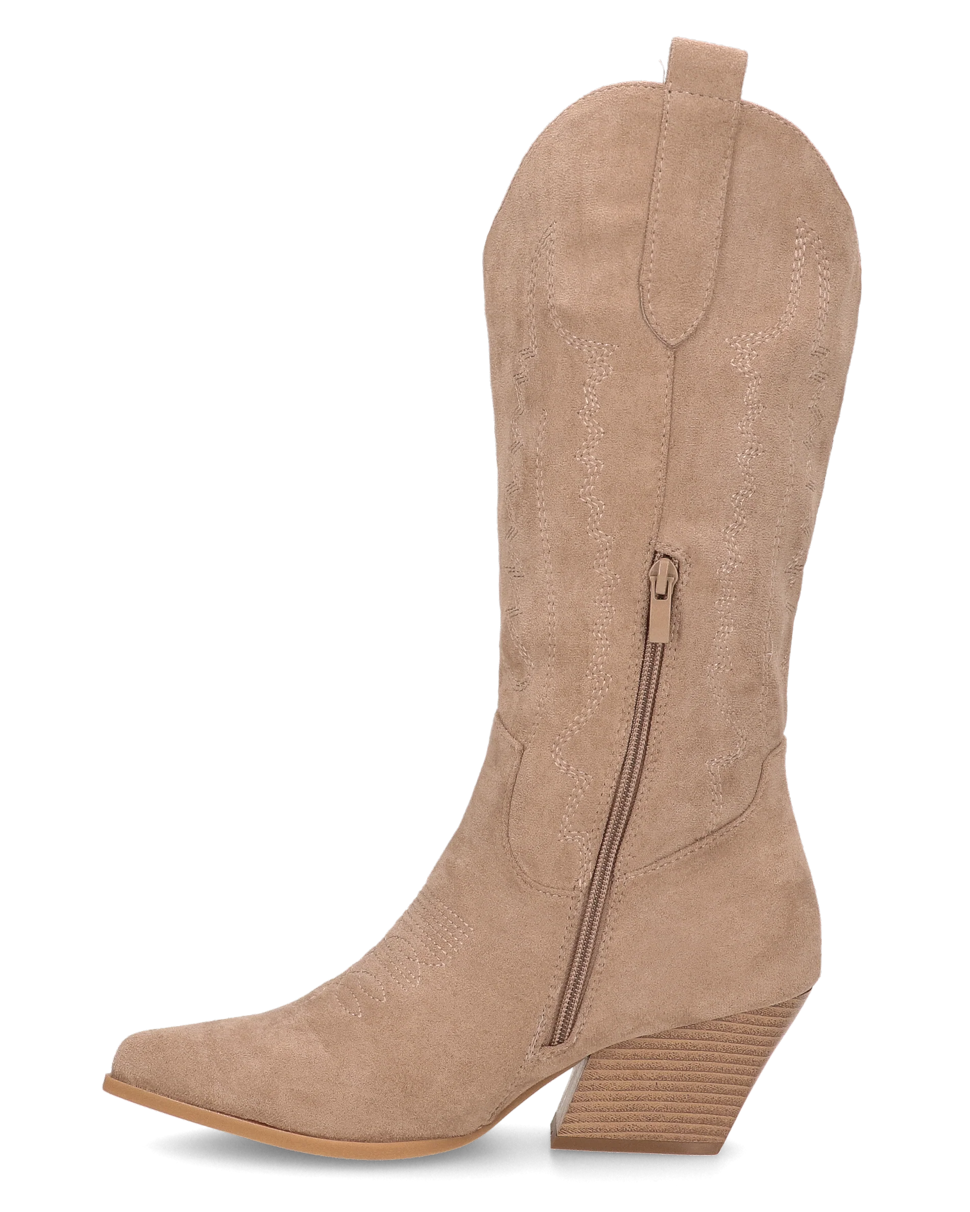VITA - stivali camperos texani in tessuto scamosciato beige - Image 2