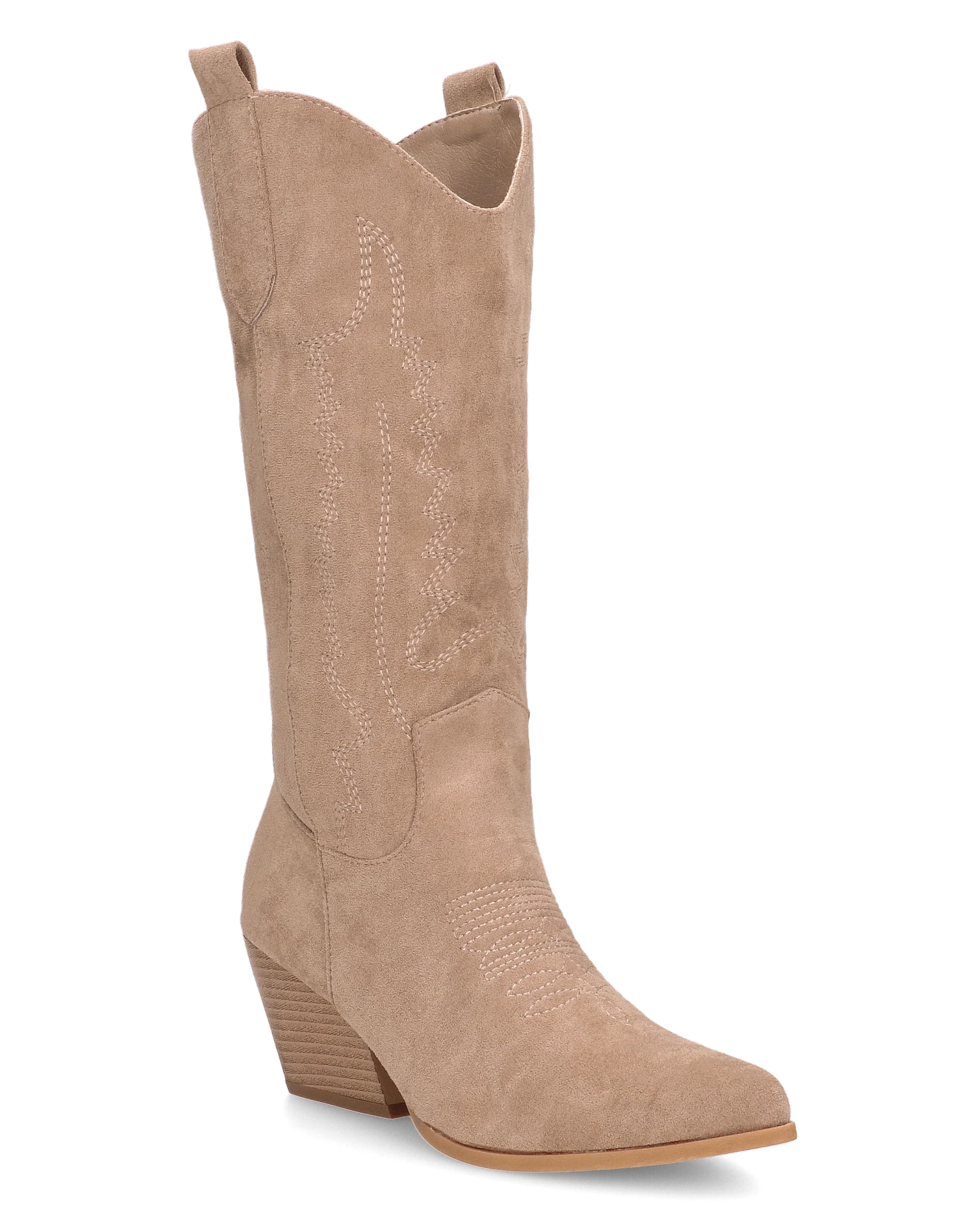 VITA - stivali camperos texani in tessuto scamosciato beige - Image 4