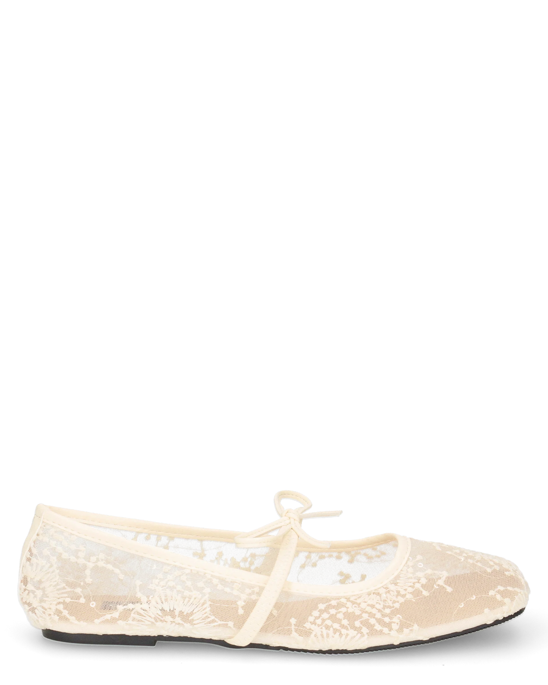 VITTORIA - ballerine beige in pizzo con fiocco
