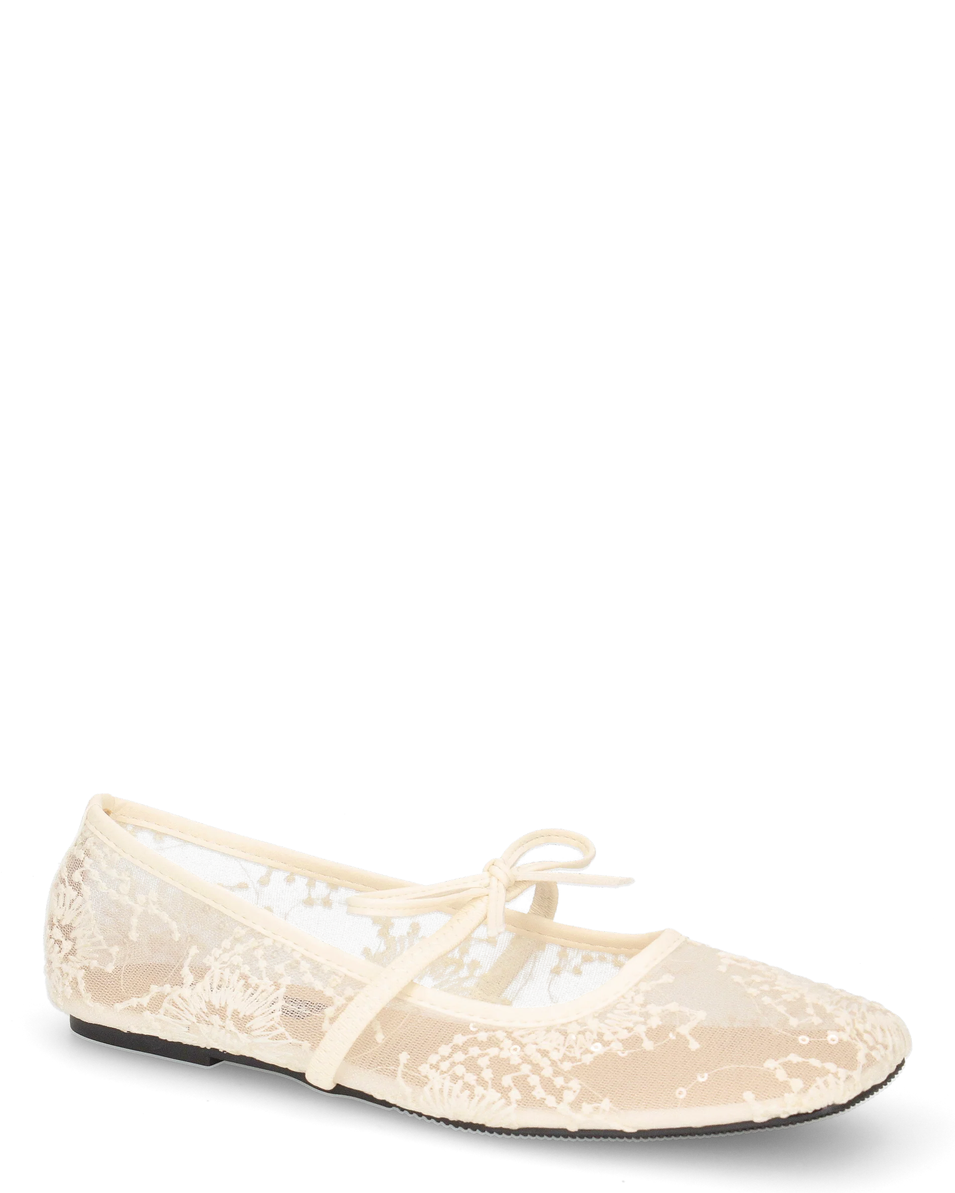 VITTORIA - ballerine beige in pizzo con fiocco - Image 2