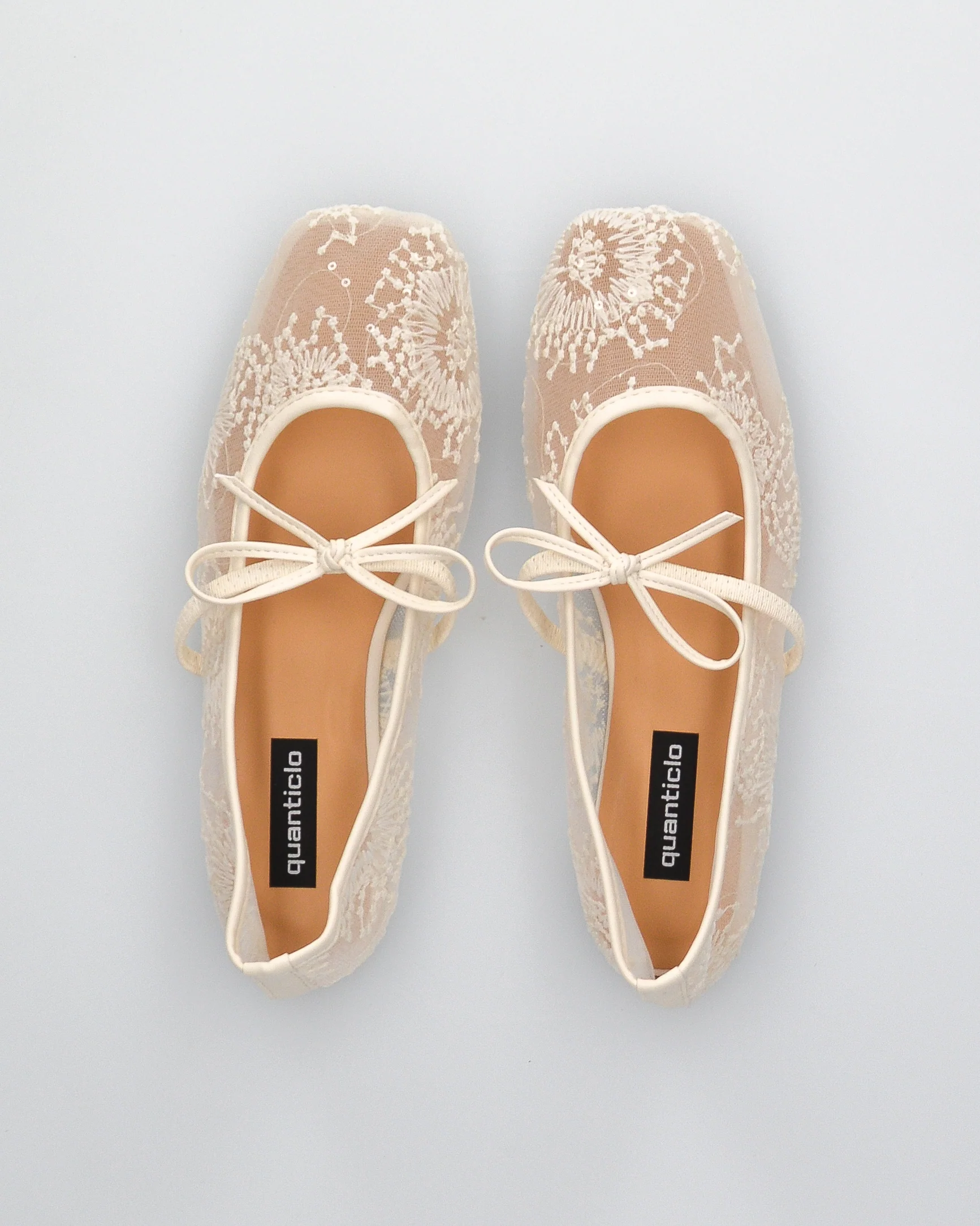 VITTORIA - ballerine beige in pizzo con fiocco - Image 4