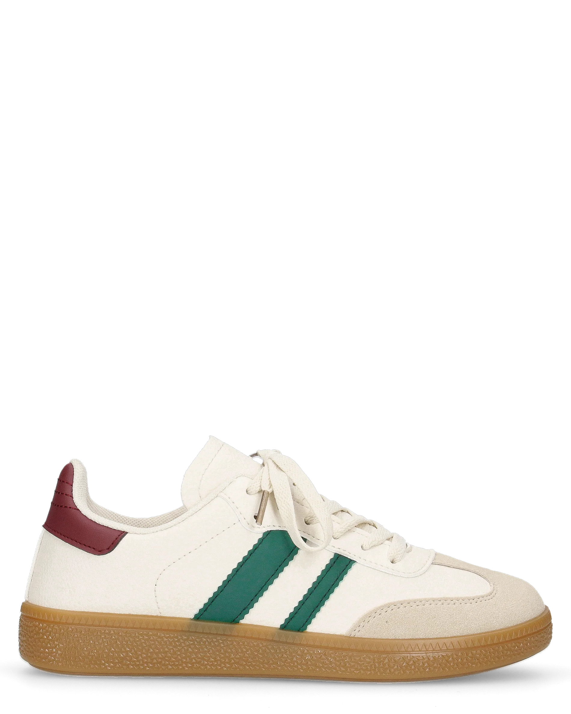 WILLOW - sneakers beige con dettagli verdi e bordeaux
