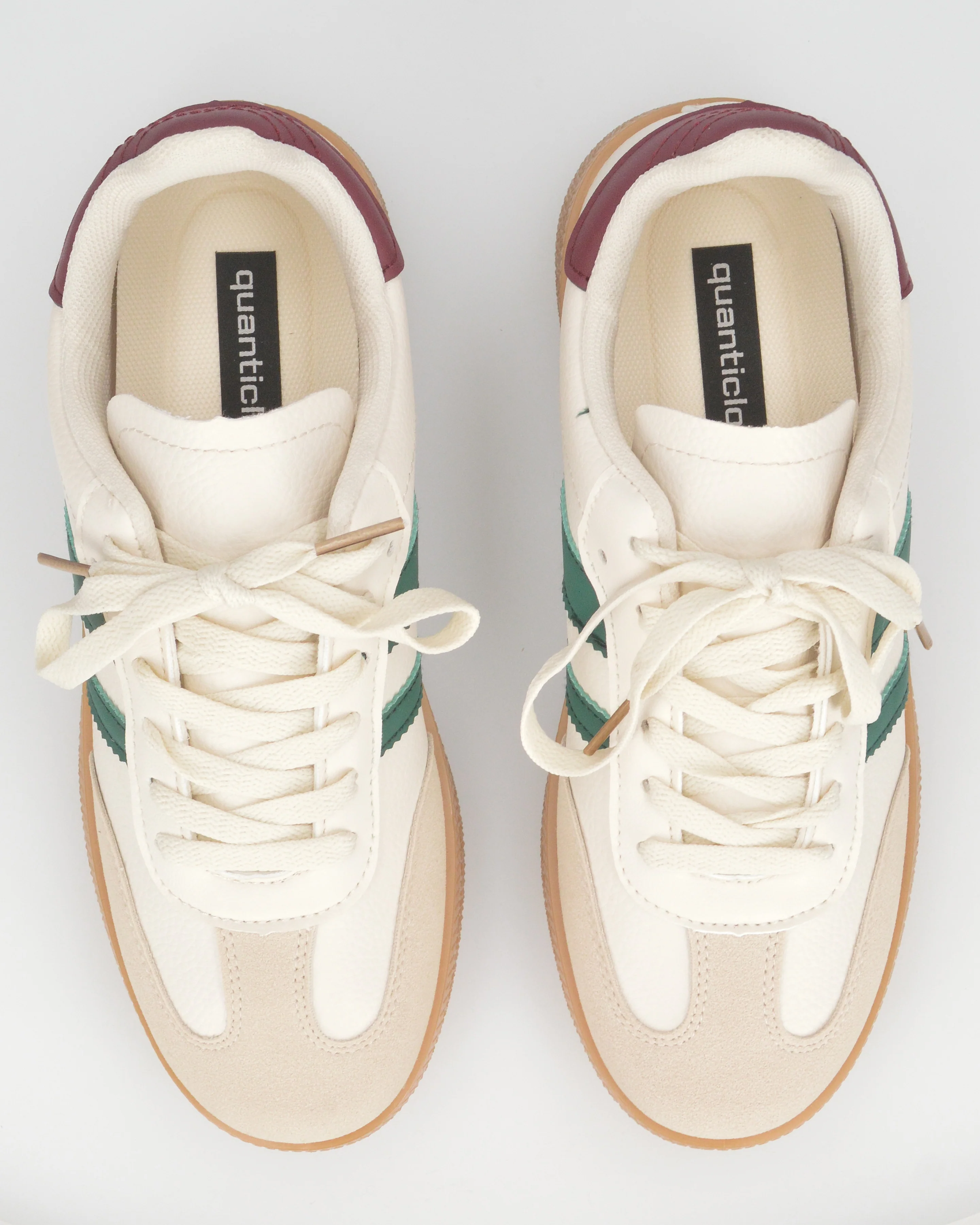 WILLOW - sneakers beige con dettagli verdi e bordeaux - Image 3