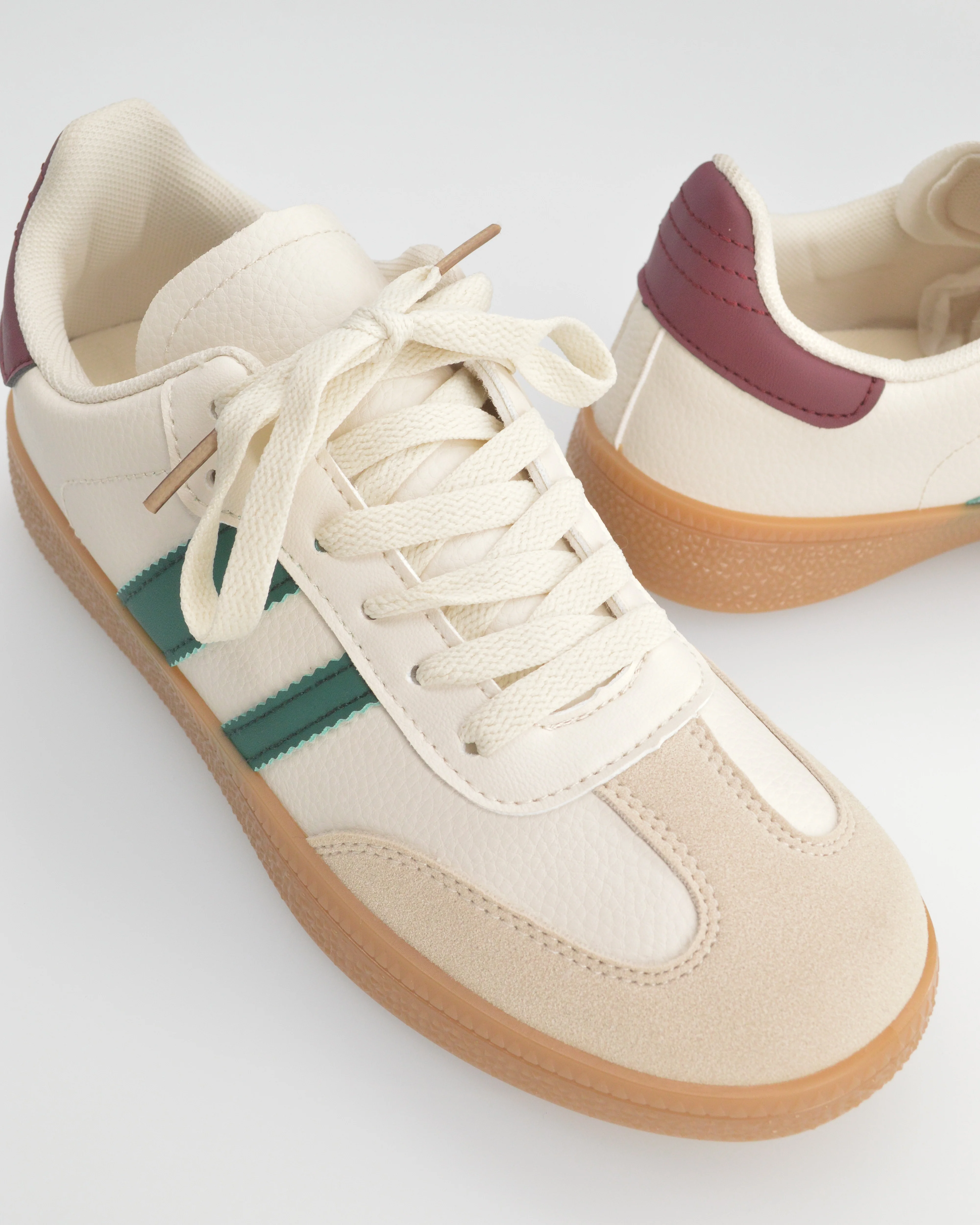 WILLOW - sneakers beige con dettagli verdi e bordeaux - Image 4