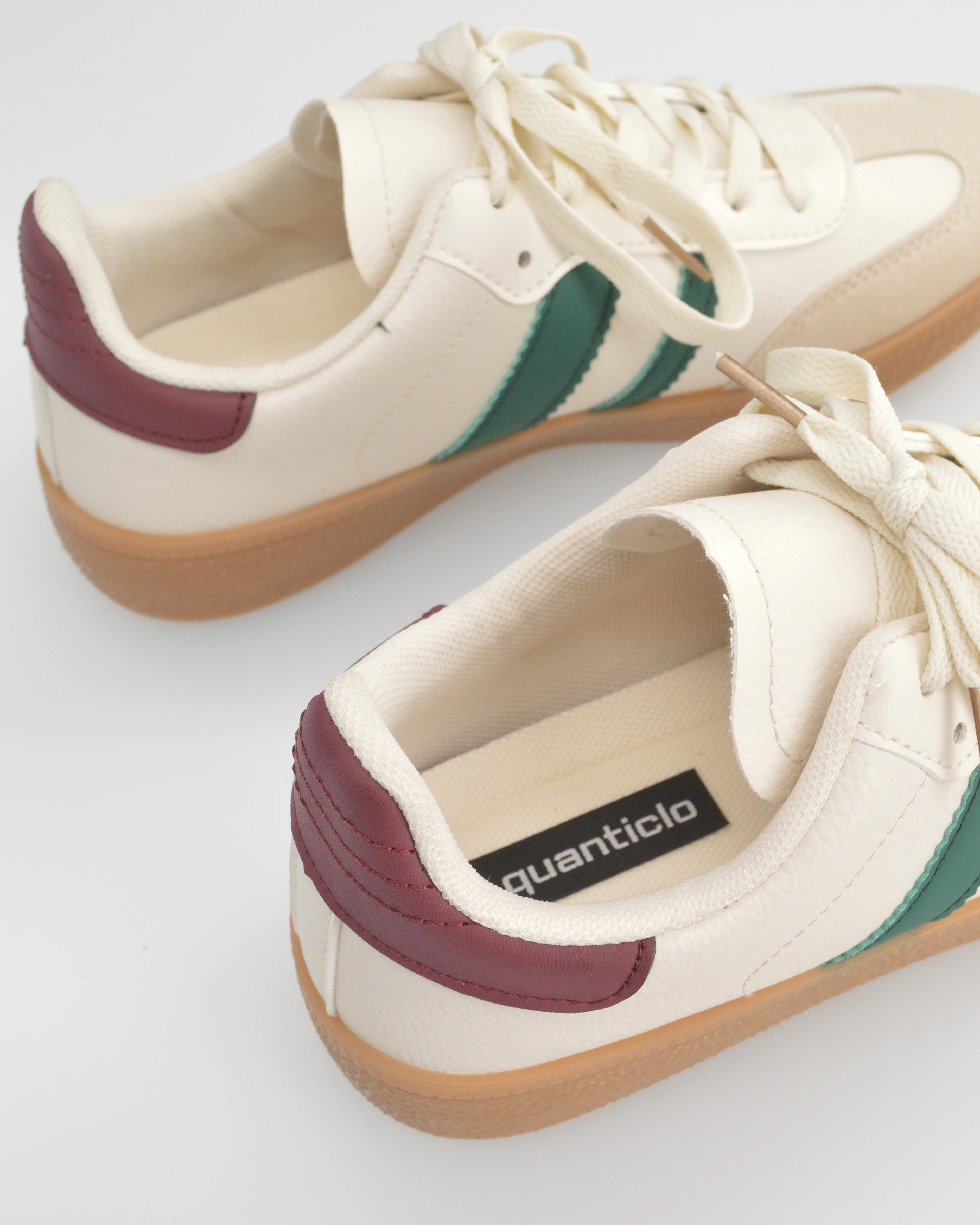 WILLOW - sneakers beige con dettagli verdi e bordeaux - Image 5