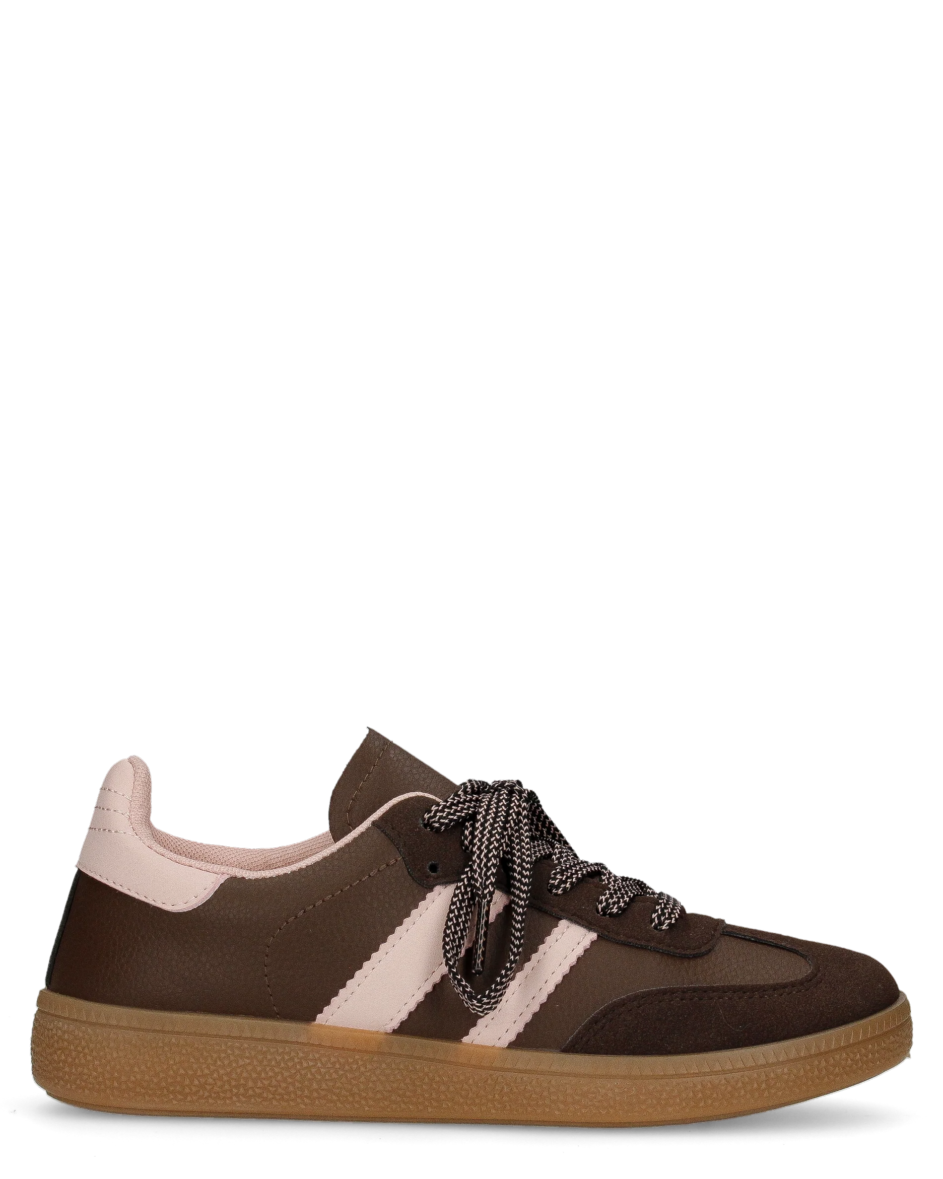 WILLOW - sneakers marroni con dettagli rosa