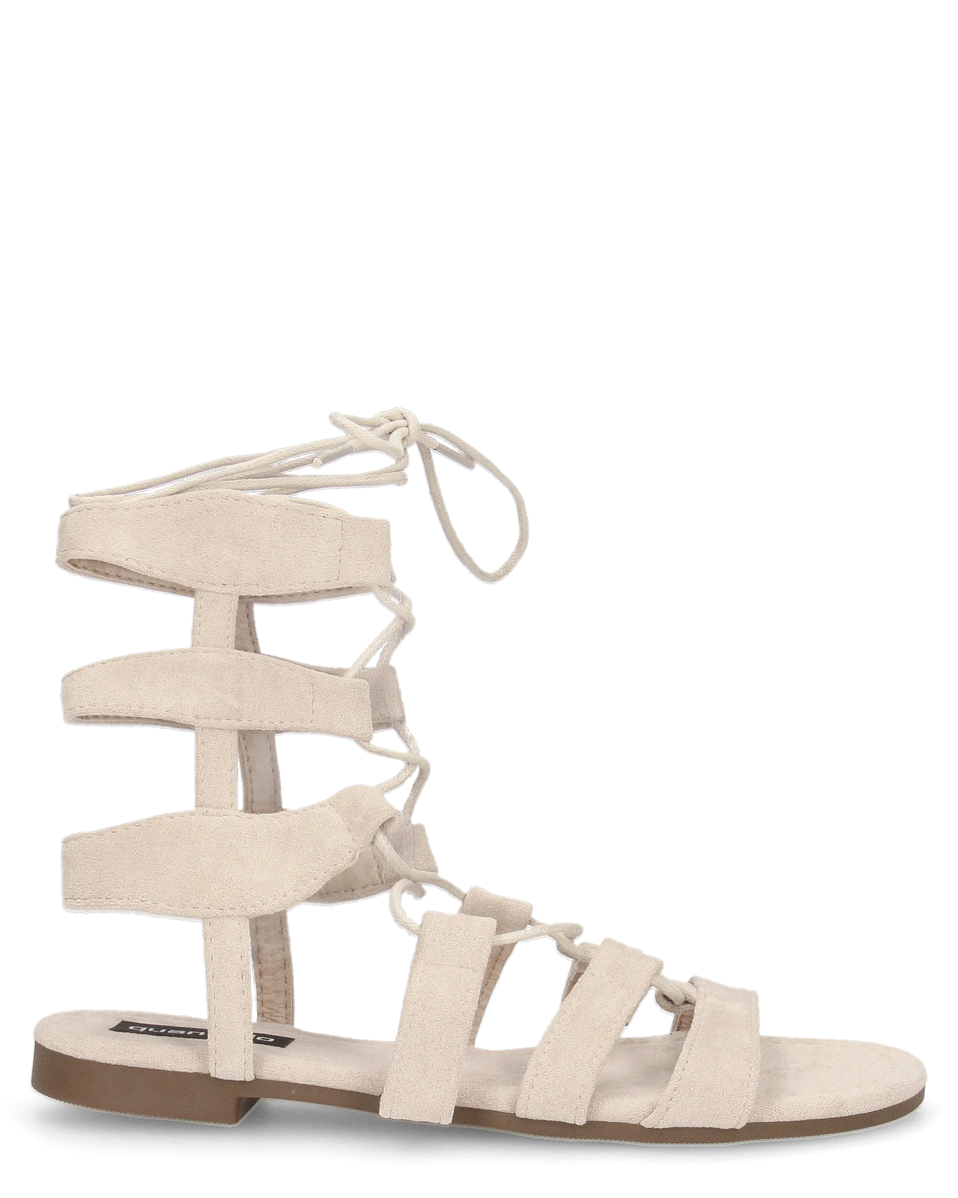 XIMENA - sandali flat beige con lacci