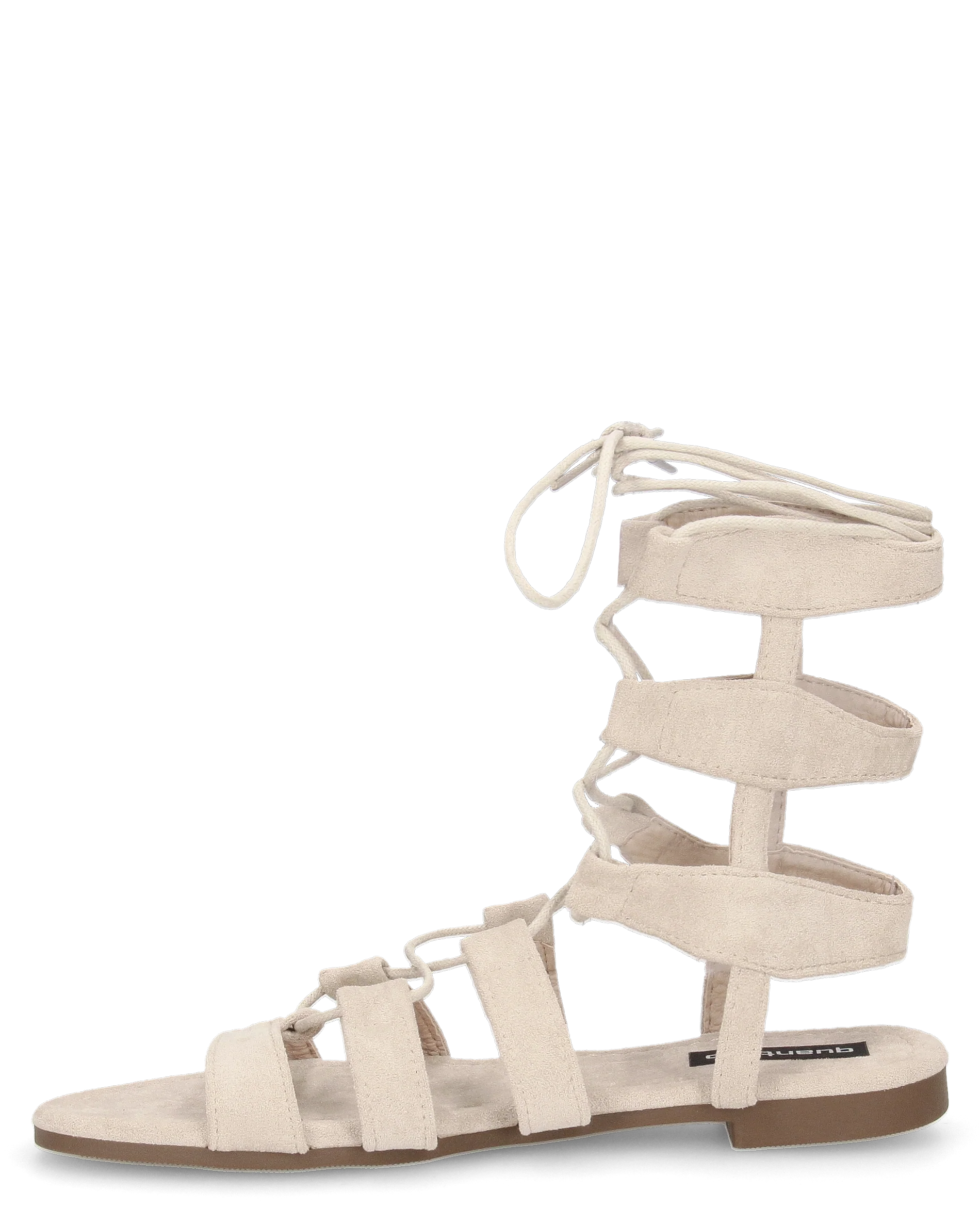XIMENA - sandali flat beige con lacci - Image 2