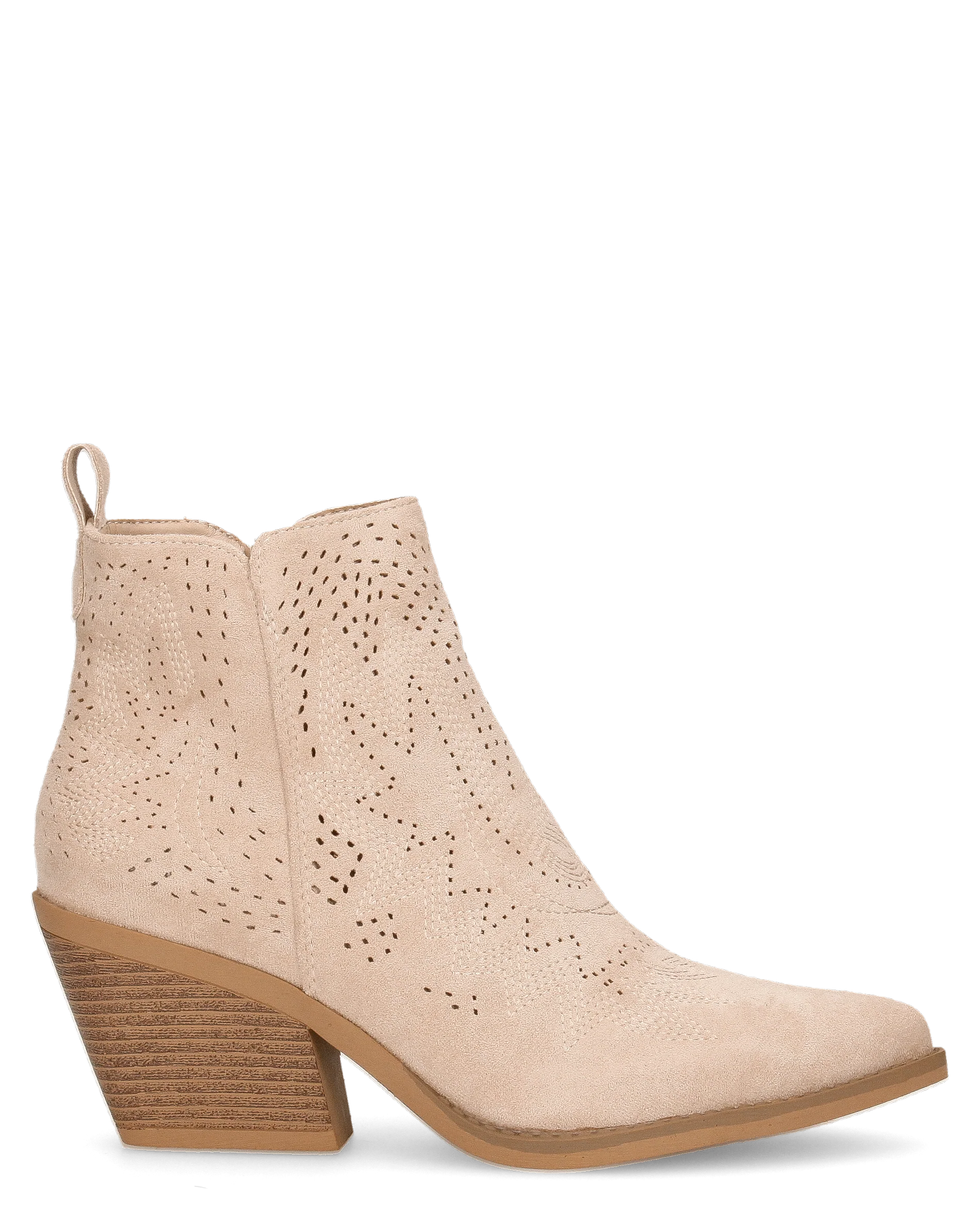 YARYNA - stivaletti camperos beige alla caviglia effetto traforato