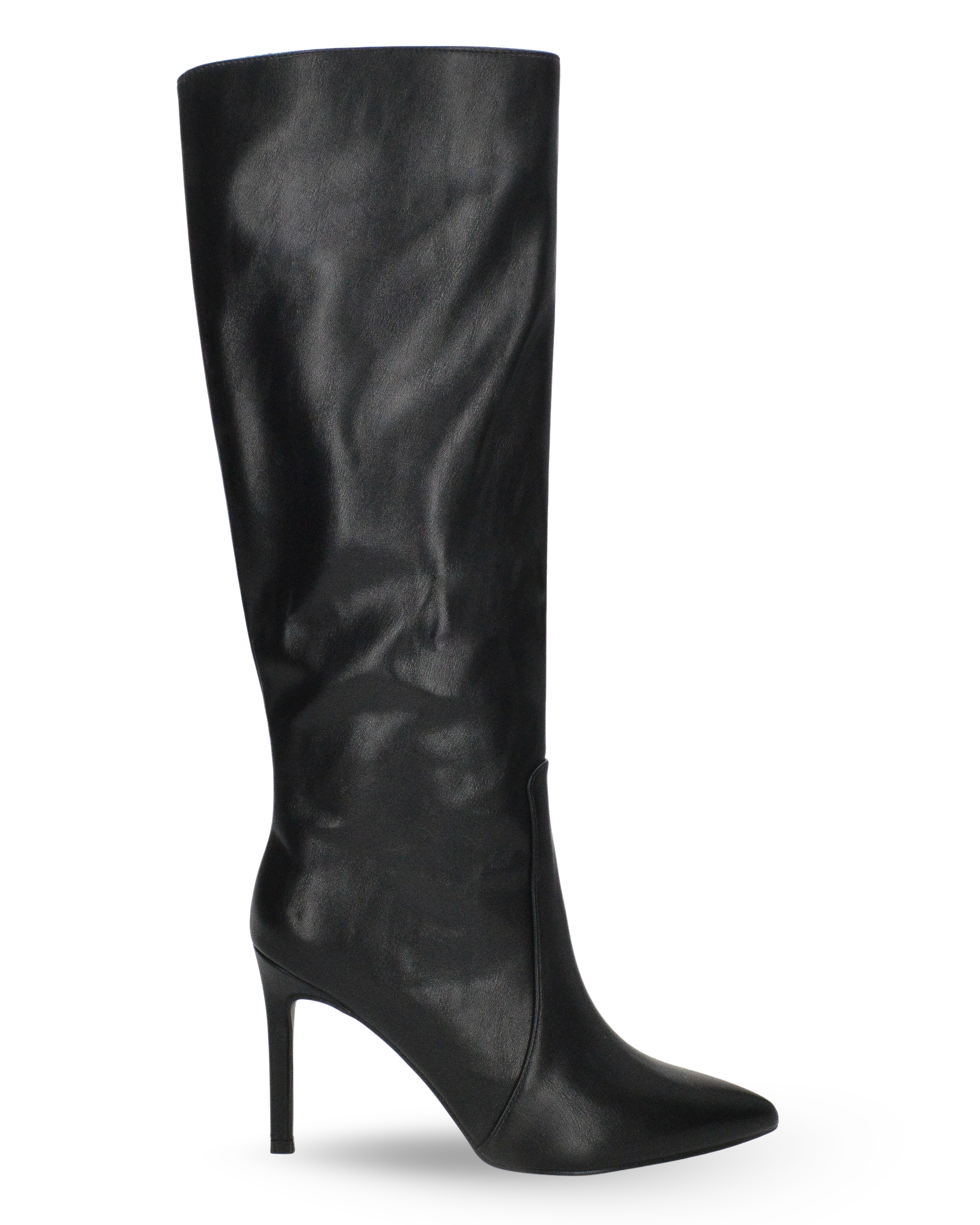 ZOFIA - Stivale alto sotto al ginocchio in ecopelle nero con tacco stiletto