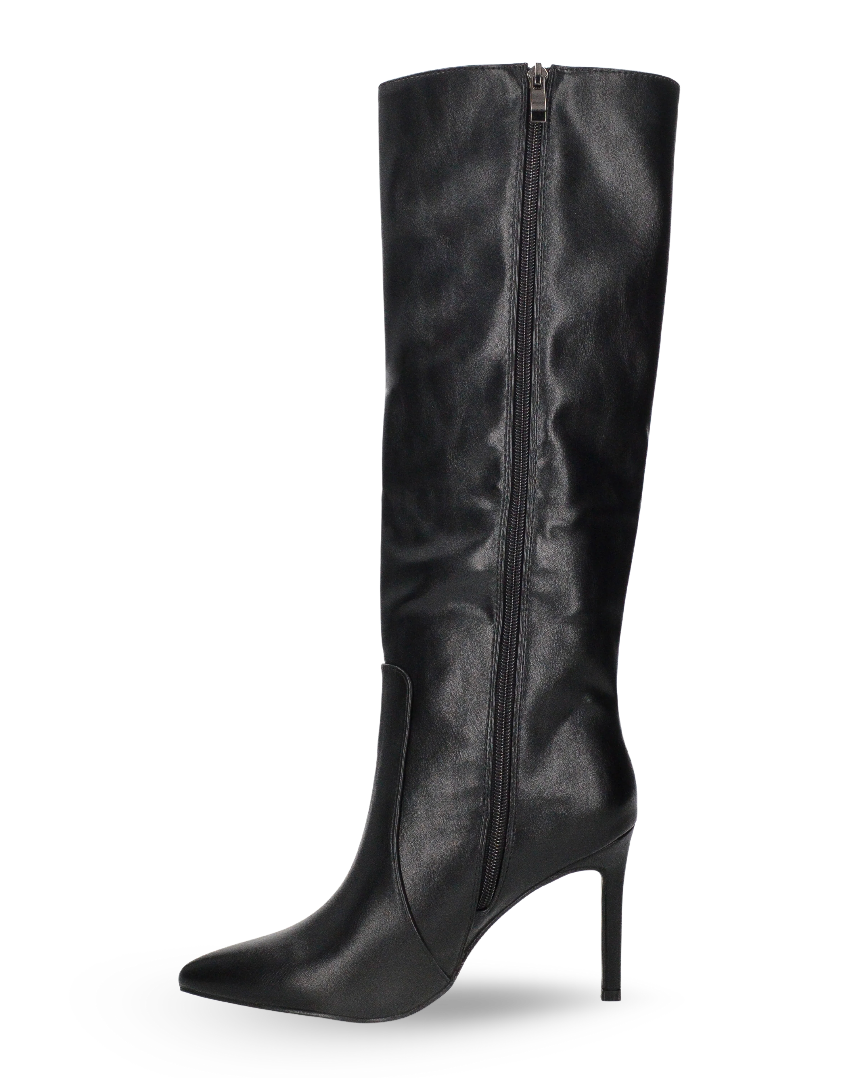 ZOFIA - Stivale alto sotto al ginocchio in ecopelle nero con tacco stiletto - Image 2